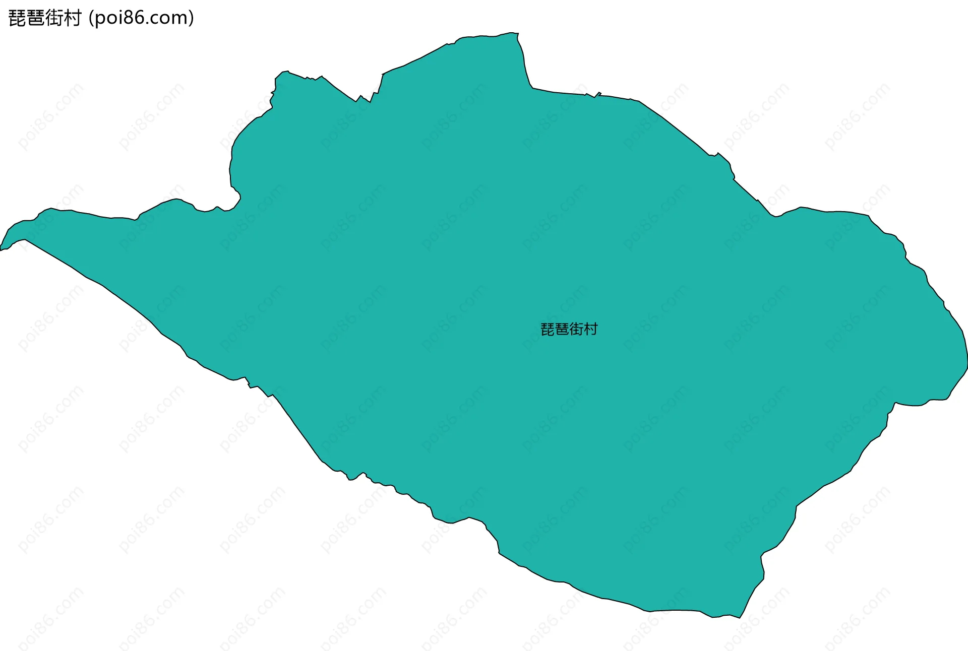 琵琶街村边界地图
