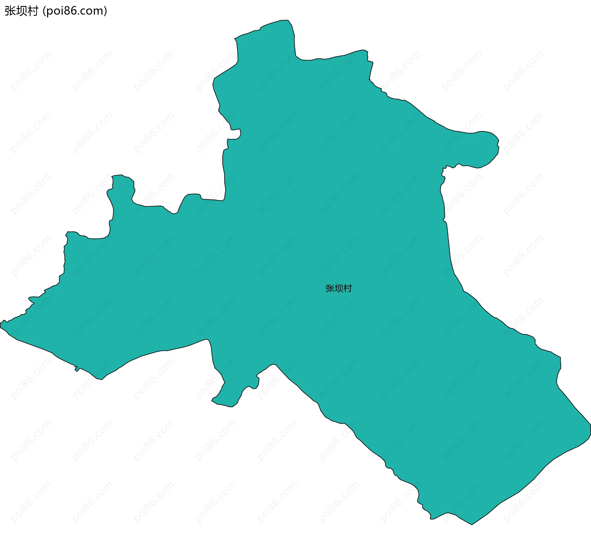 张坝村边界地图
