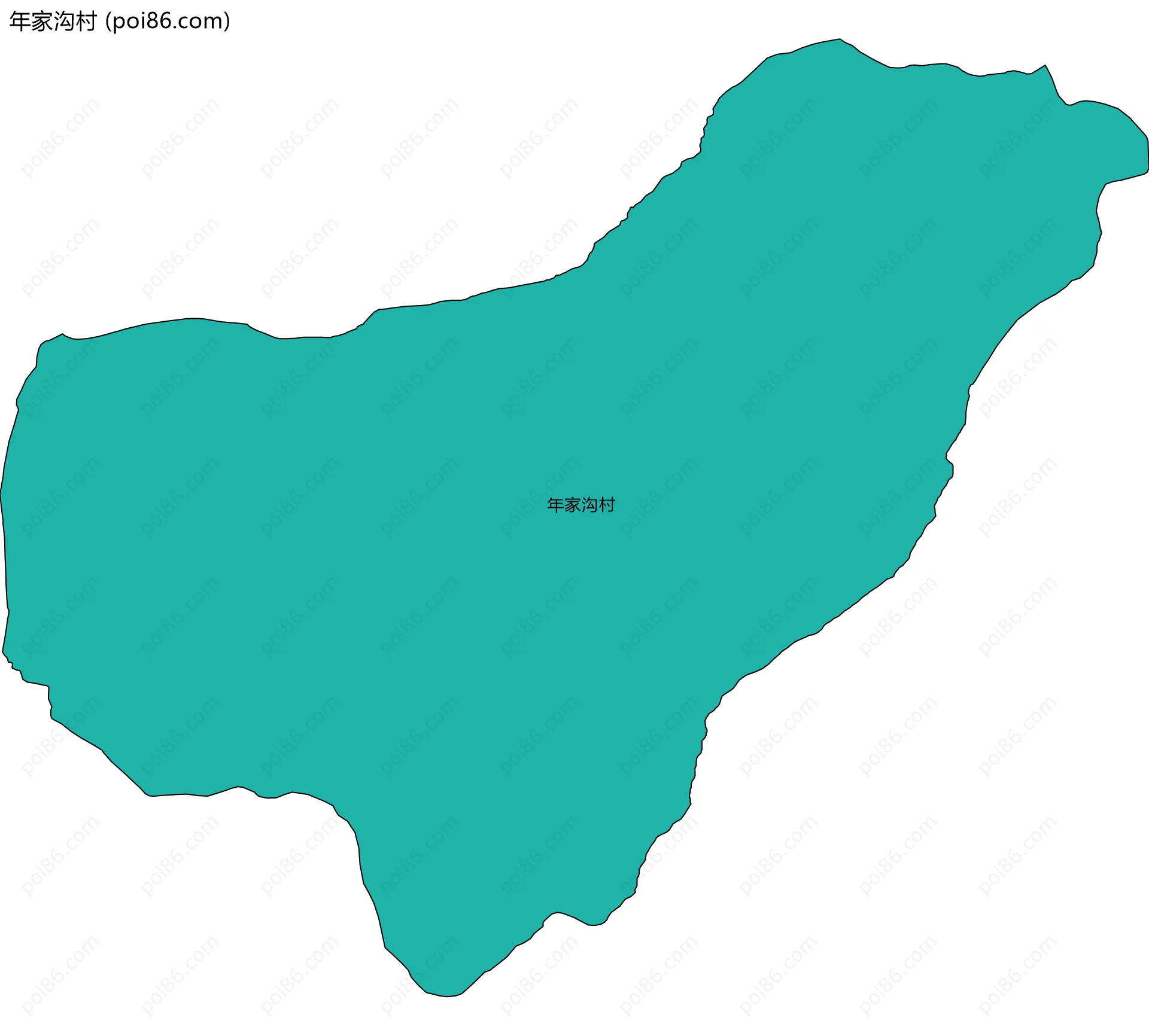 年家沟村边界地图