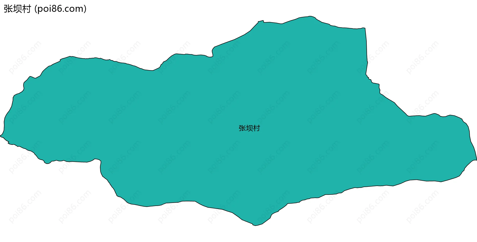 张坝村边界地图