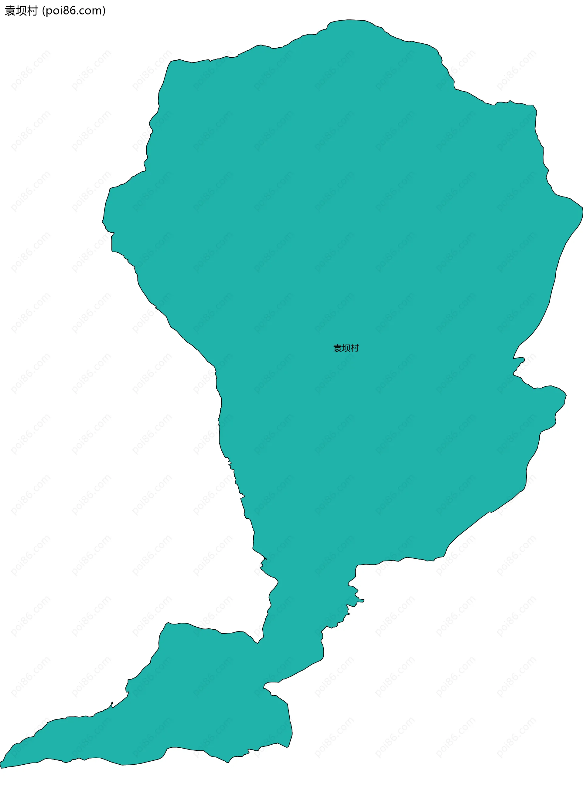 袁坝村边界地图