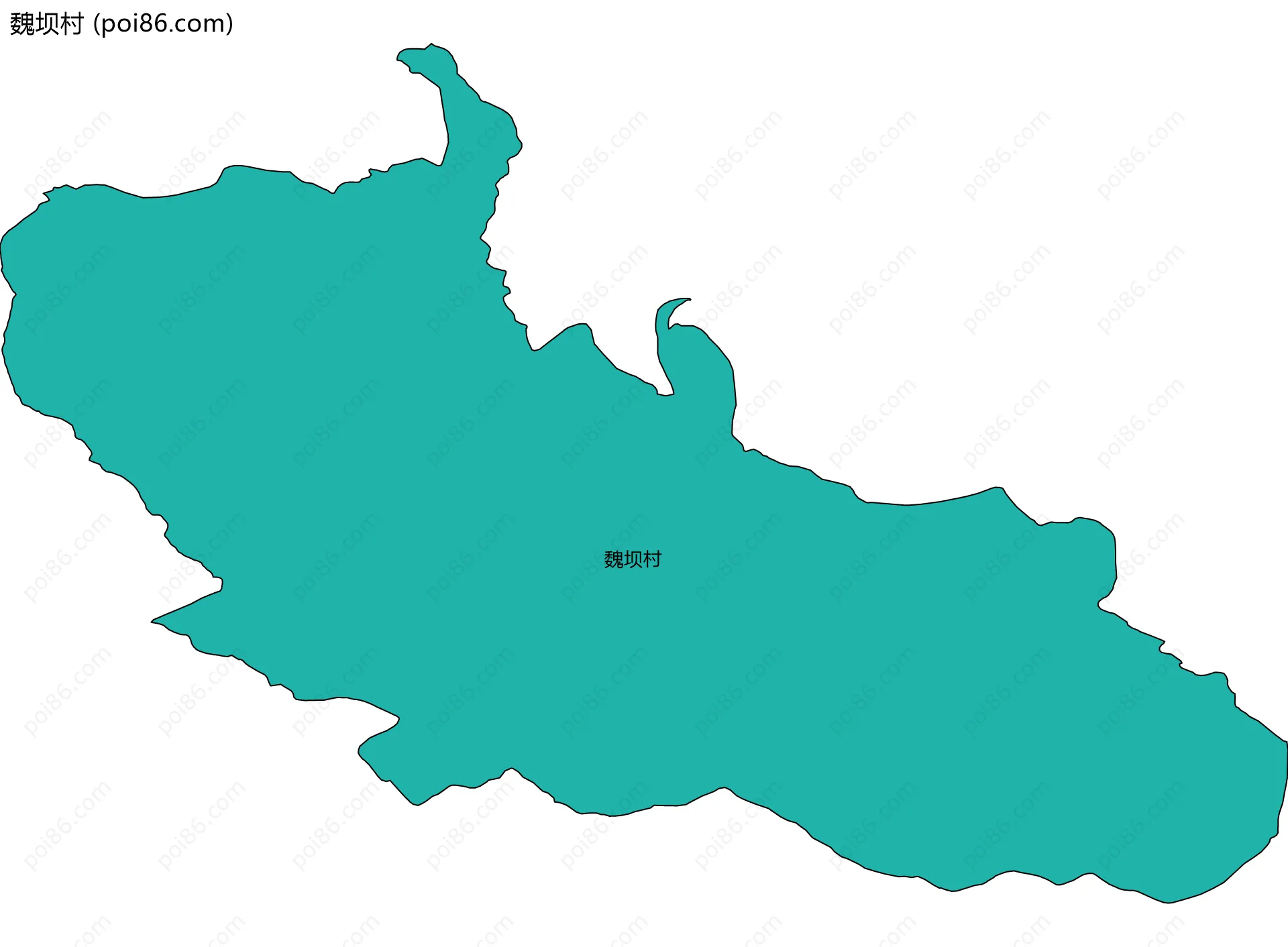 魏坝村边界地图