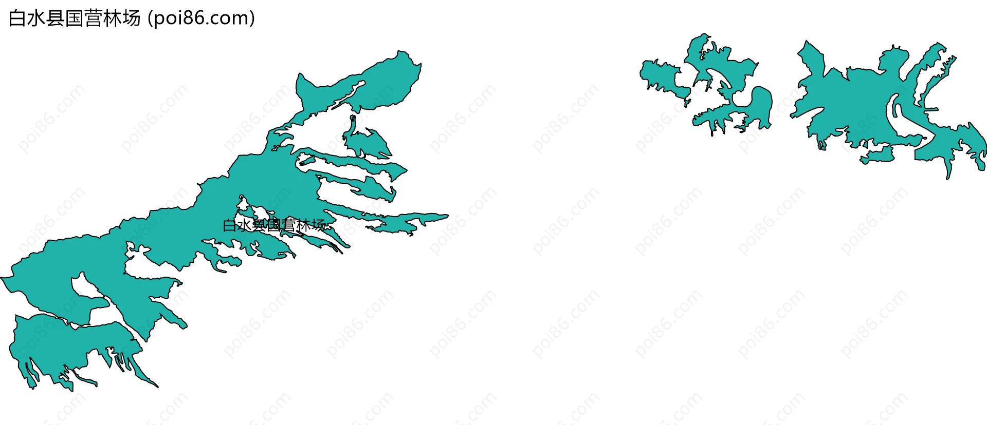 白水县国营林场边界地图(五级行政区划)