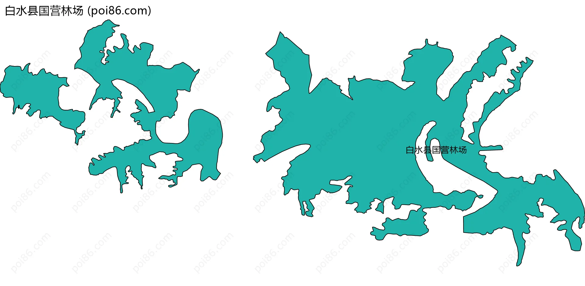 白水县国营林场边界地图
