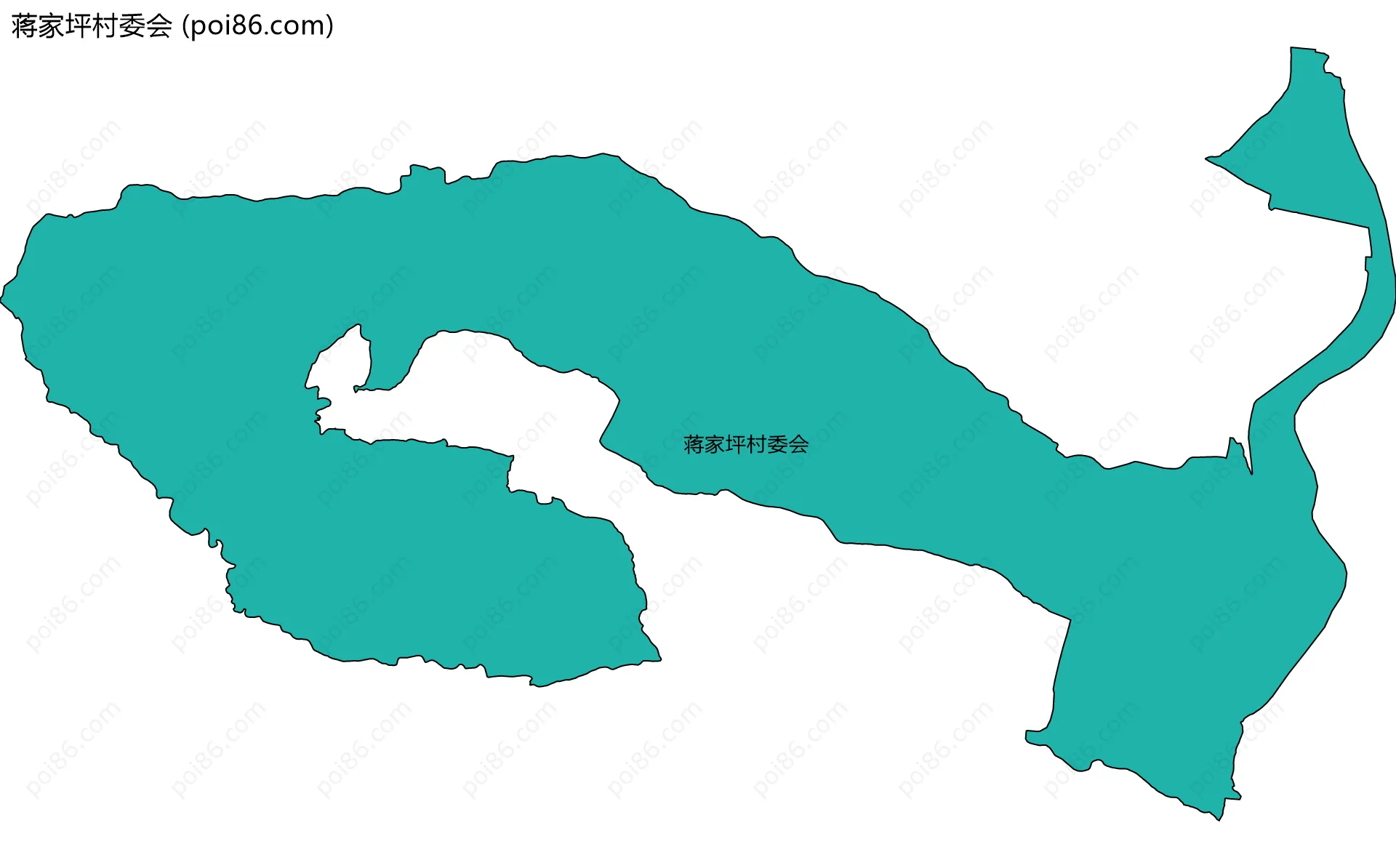 蒋家坪村委会边界地图