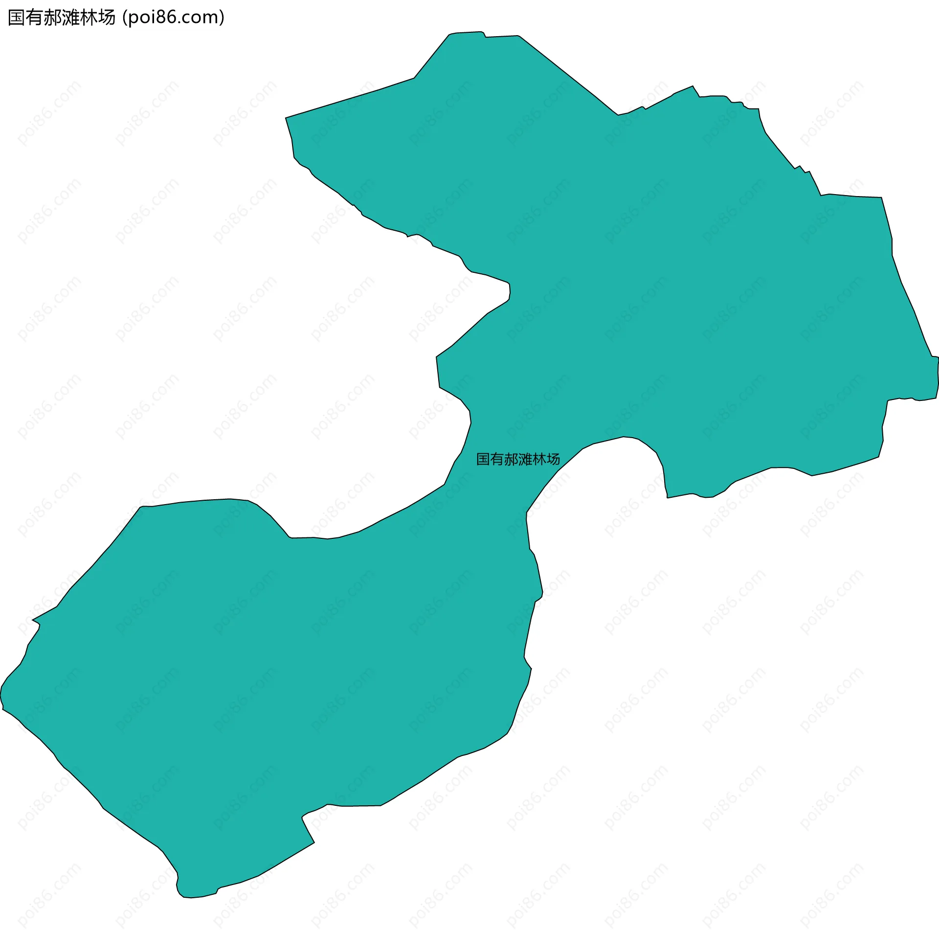 国有郝滩林场边界地图(五级行政区划)