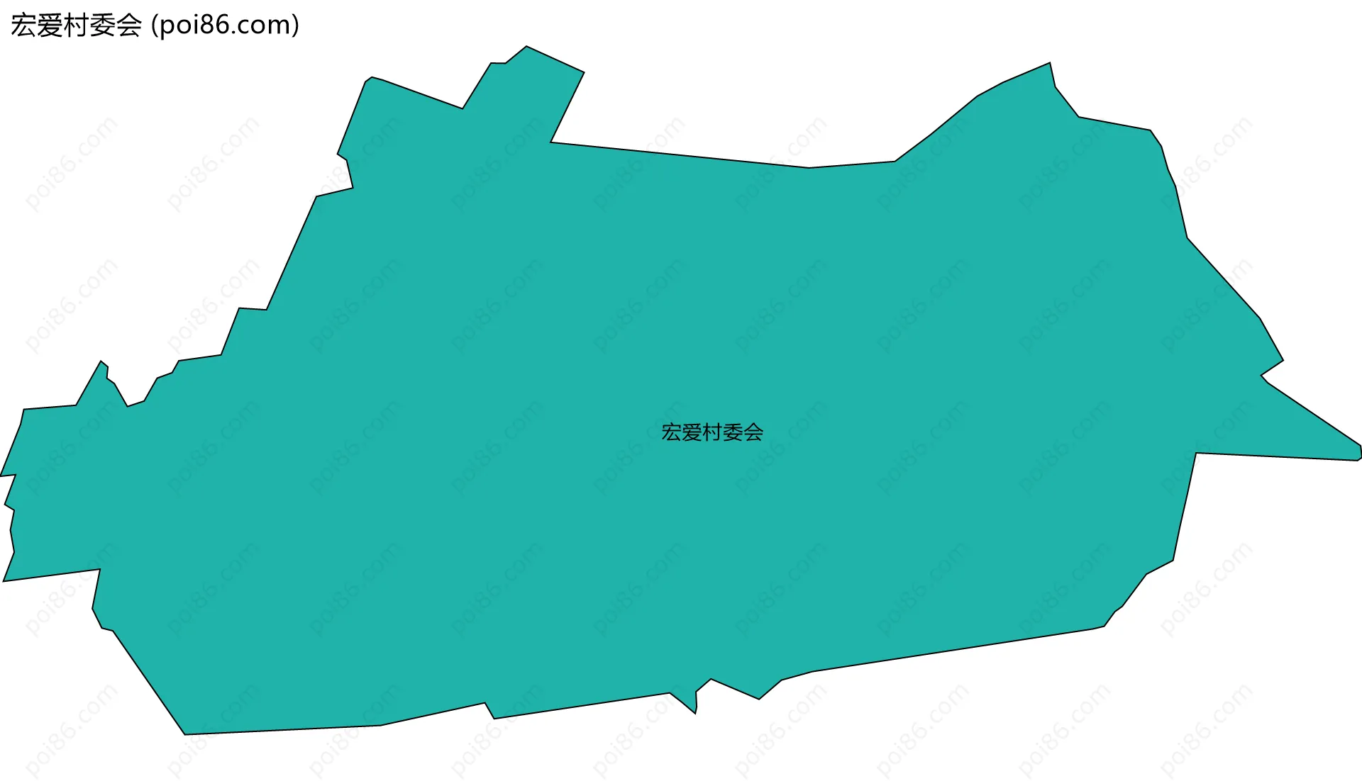 宏爱村委会边界地图