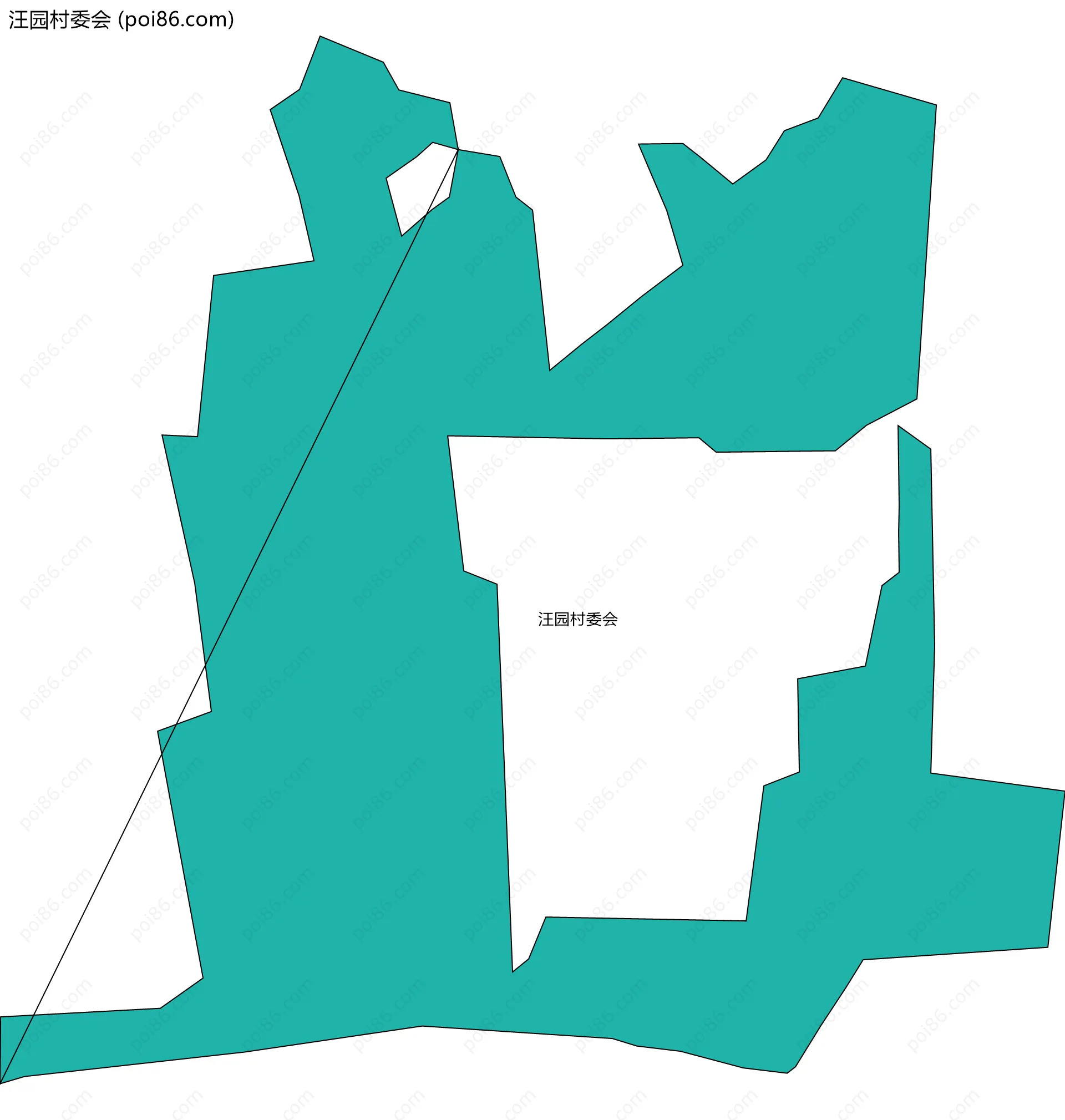汪园村委会边界地图