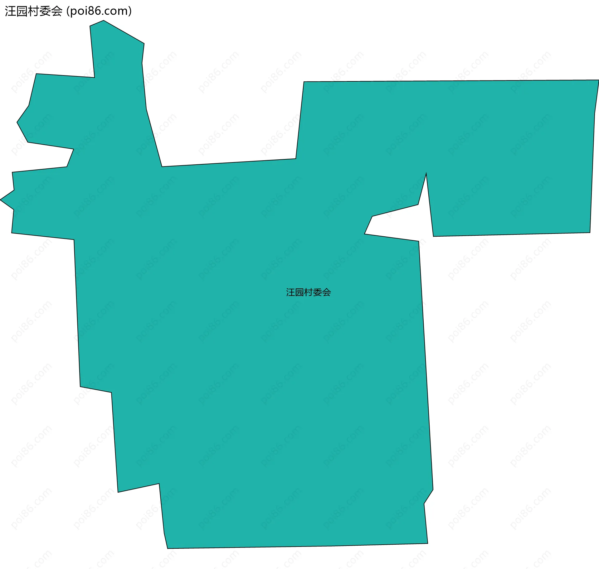 汪园村委会边界地图