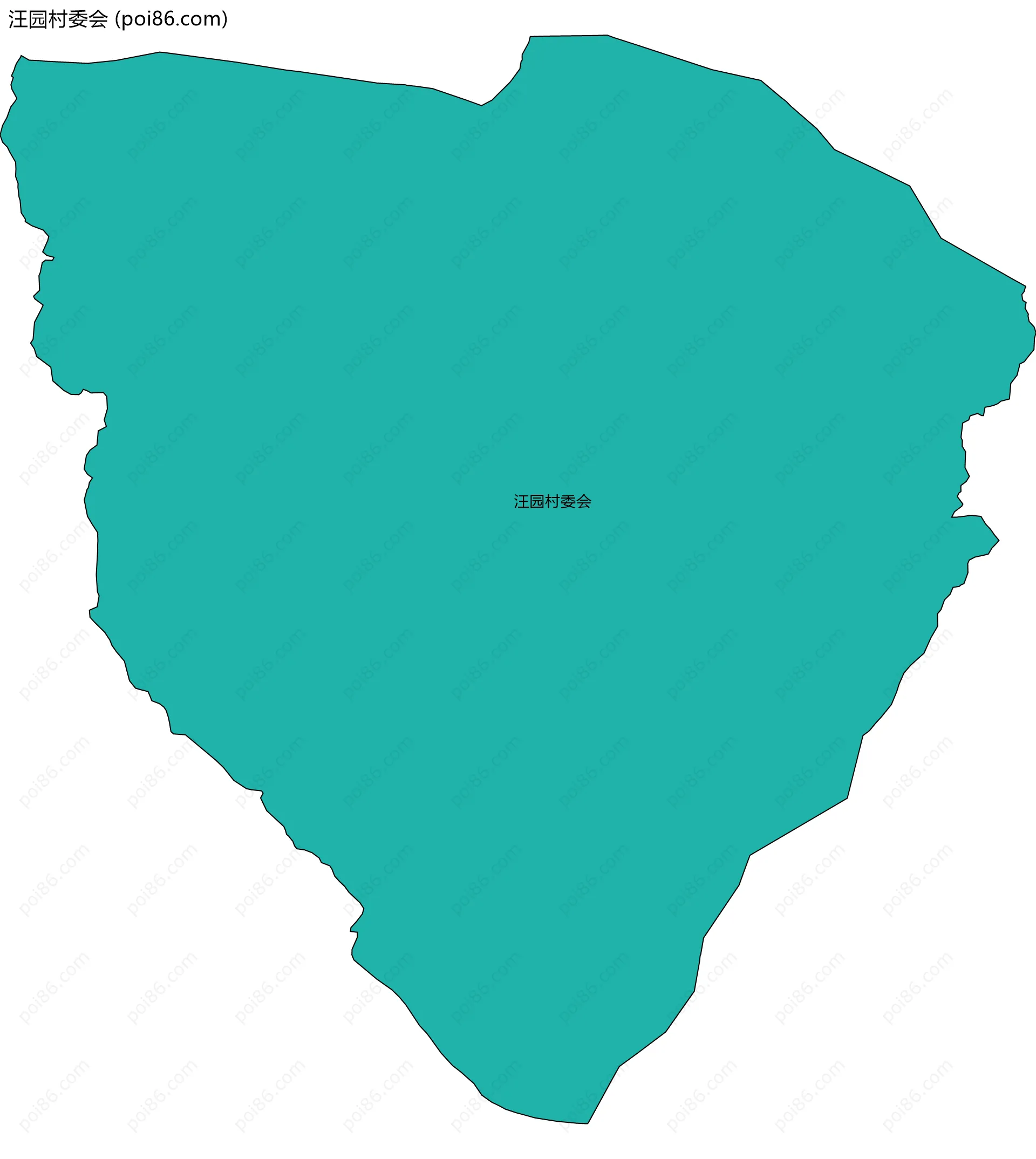 汪园村委会边界地图