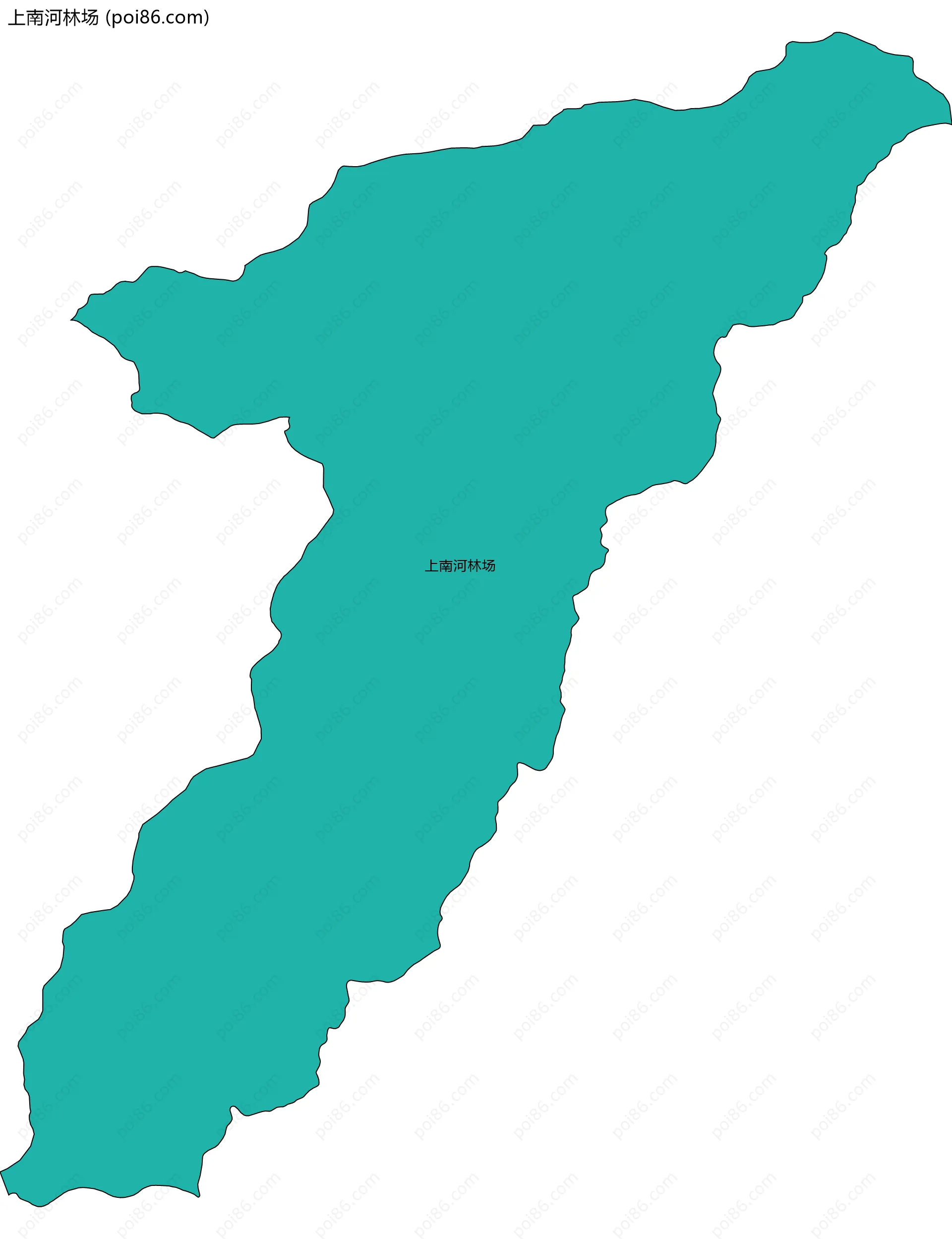 上南河林场边界地图(五级行政区划)