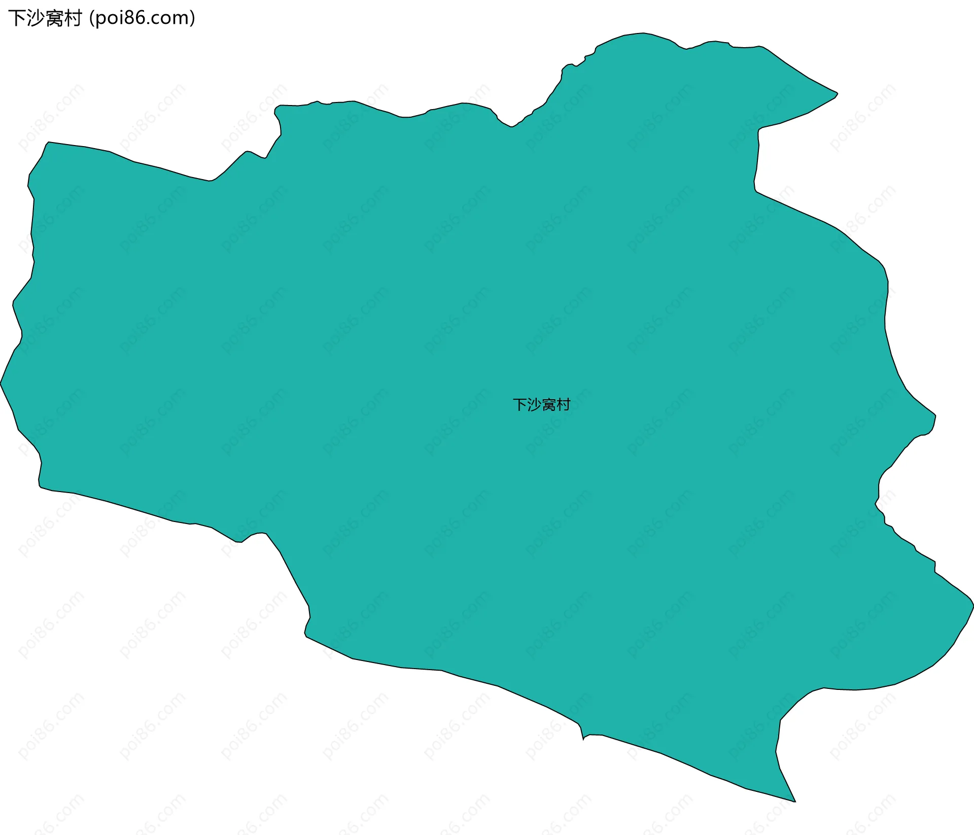 下沙窝村边界地图