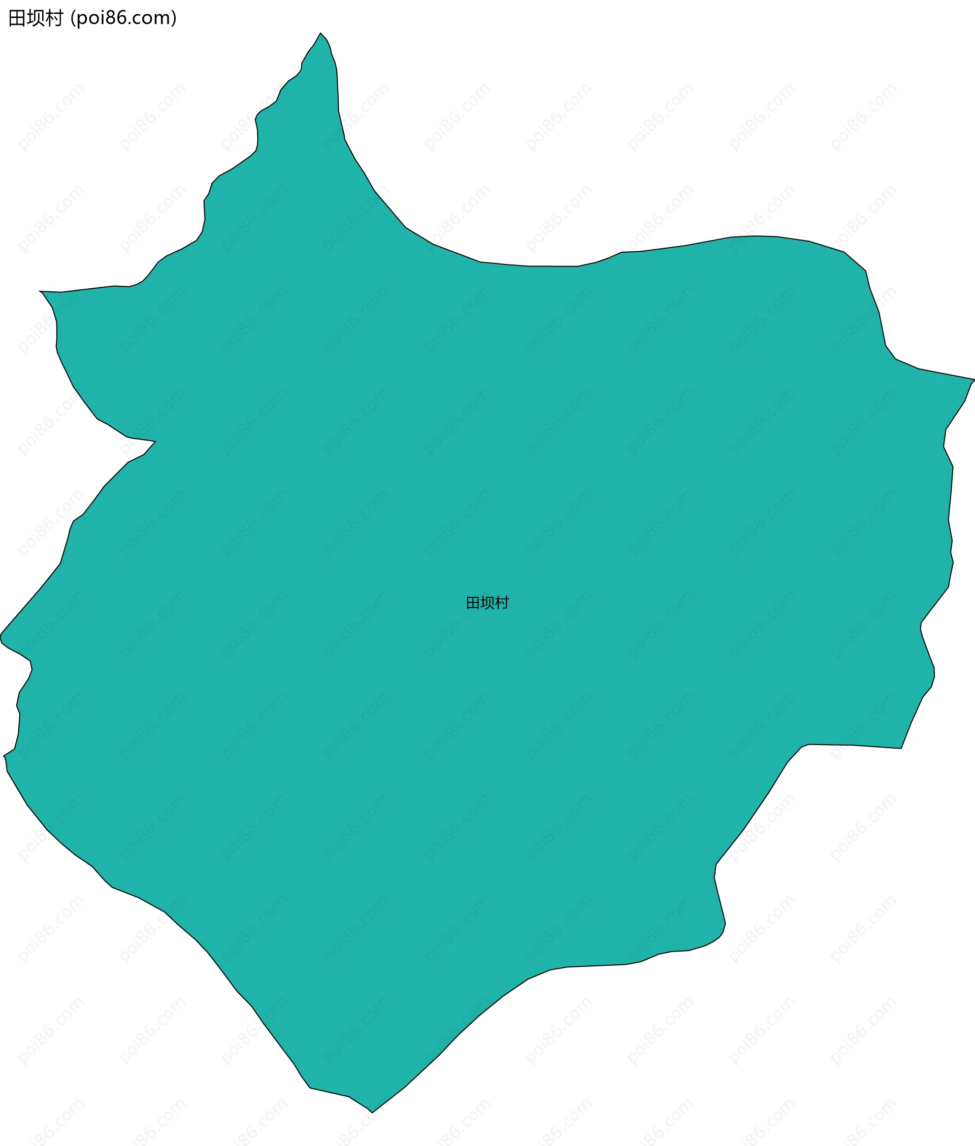 田坝村边界地图