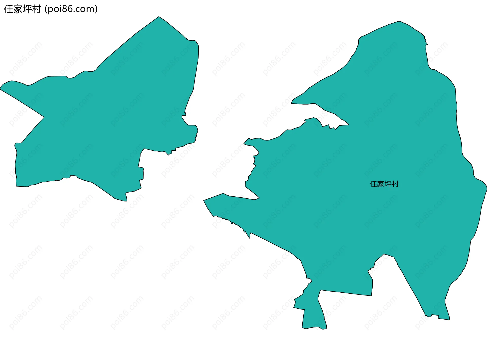 任家坪村边界地图