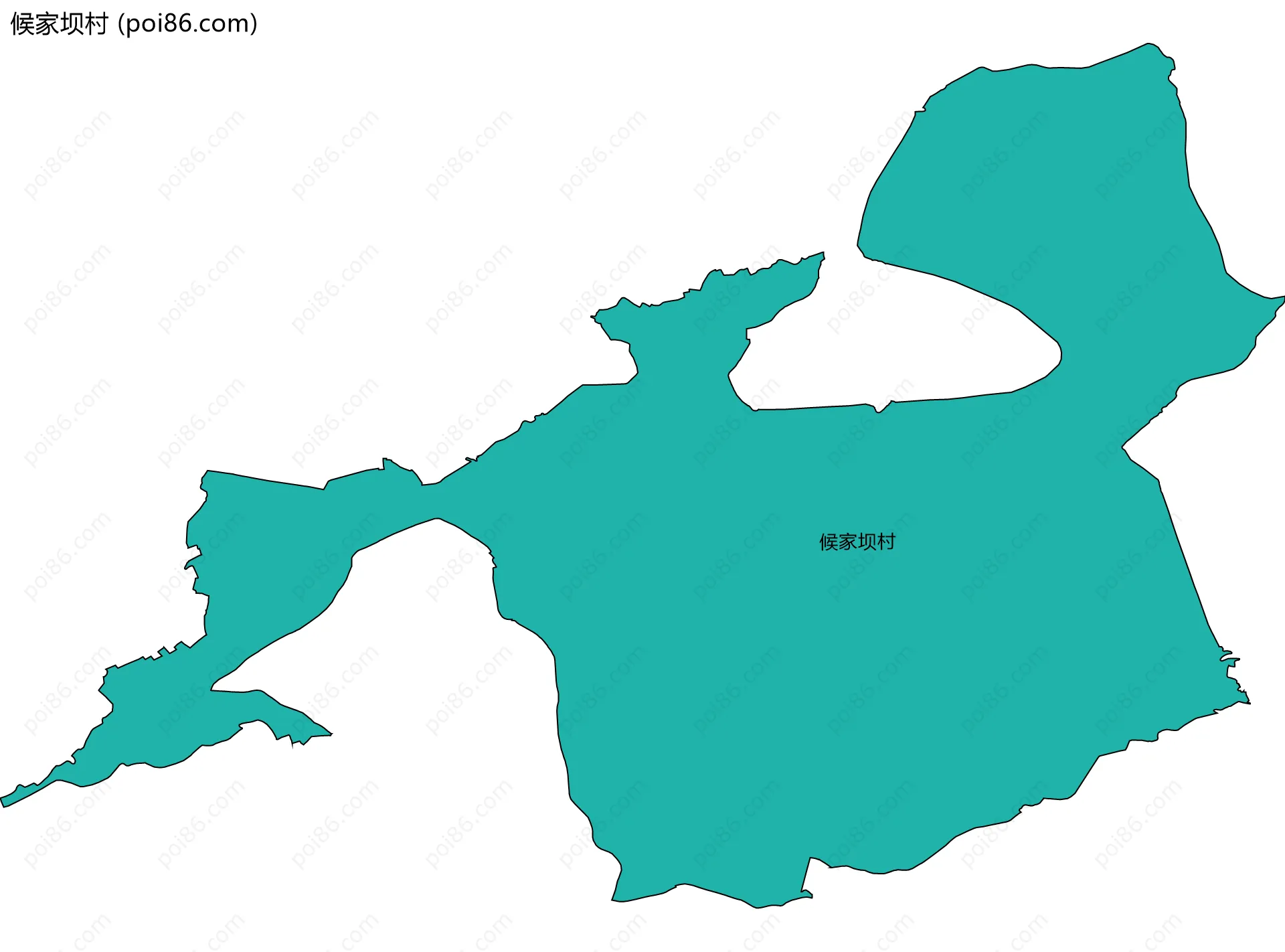 候家坝村边界地图