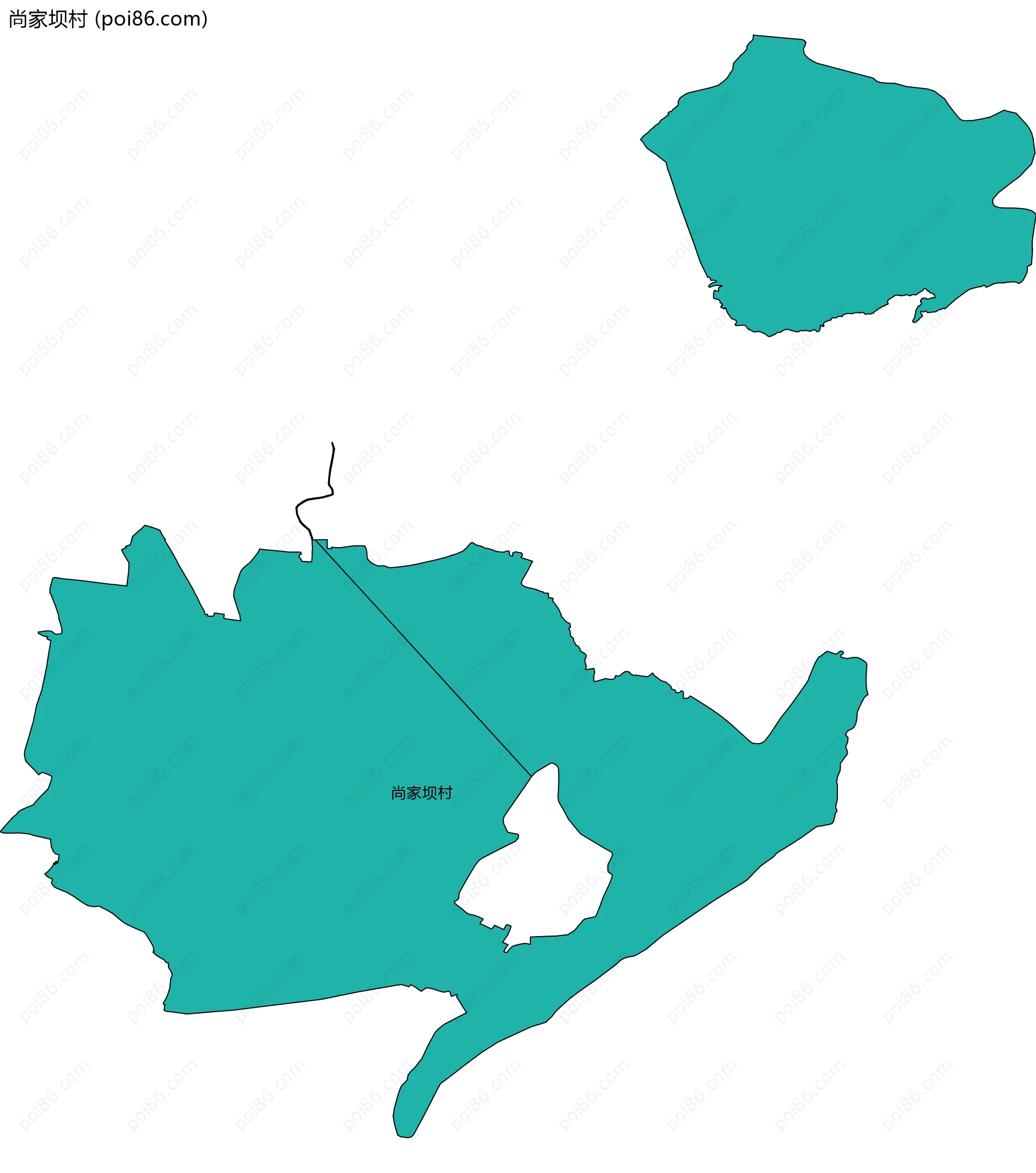 尚家坝村边界地图