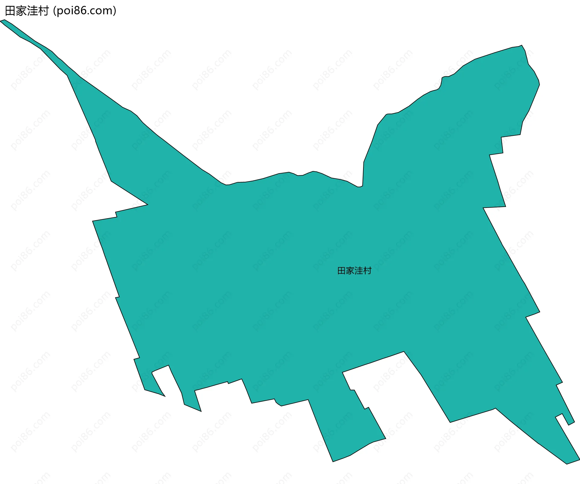 田家洼村边界地图