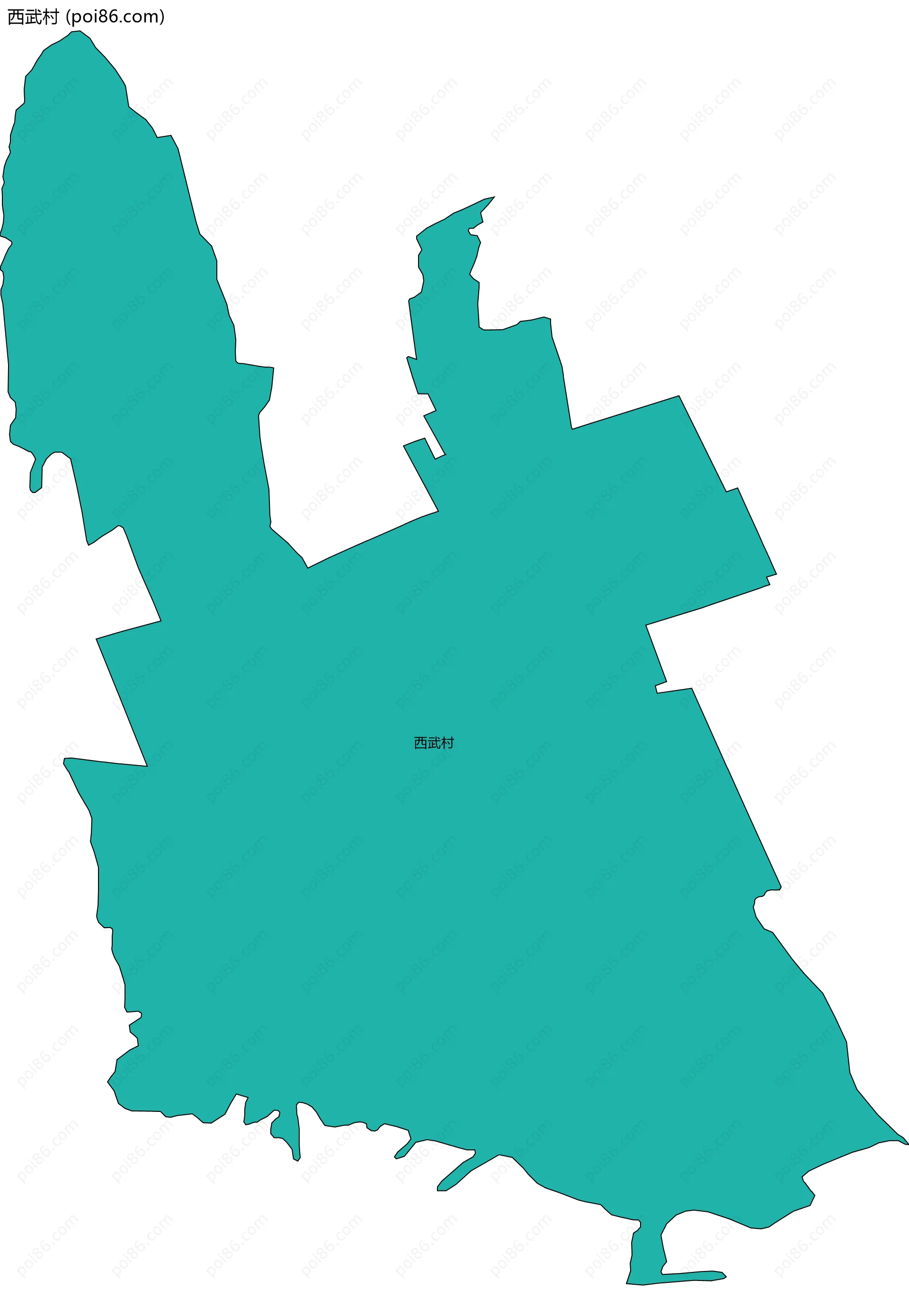 西武村边界地图