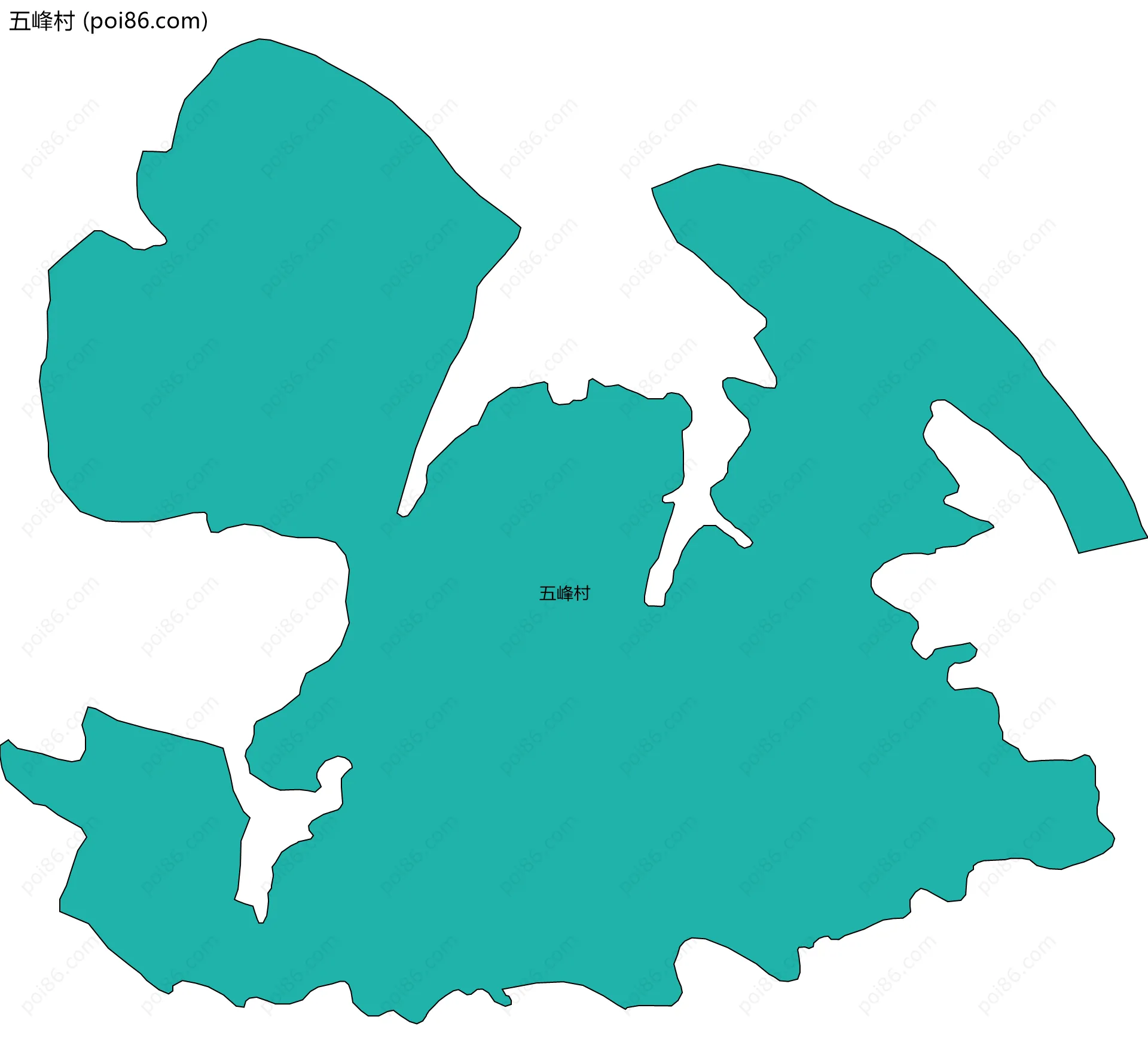 五峰村边界地图