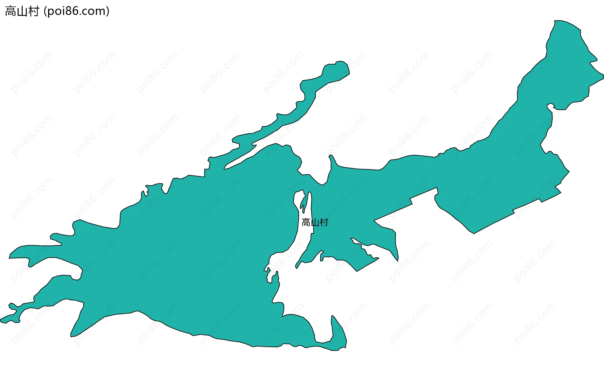 高山村边界地图