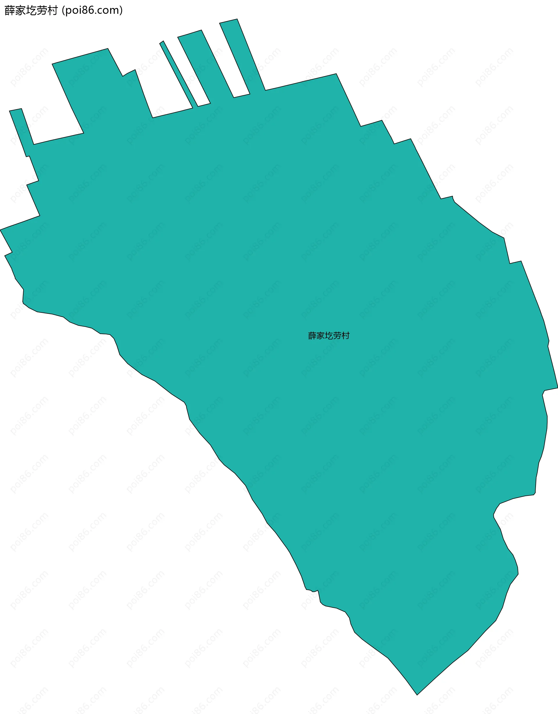 薛家圪劳村边界地图