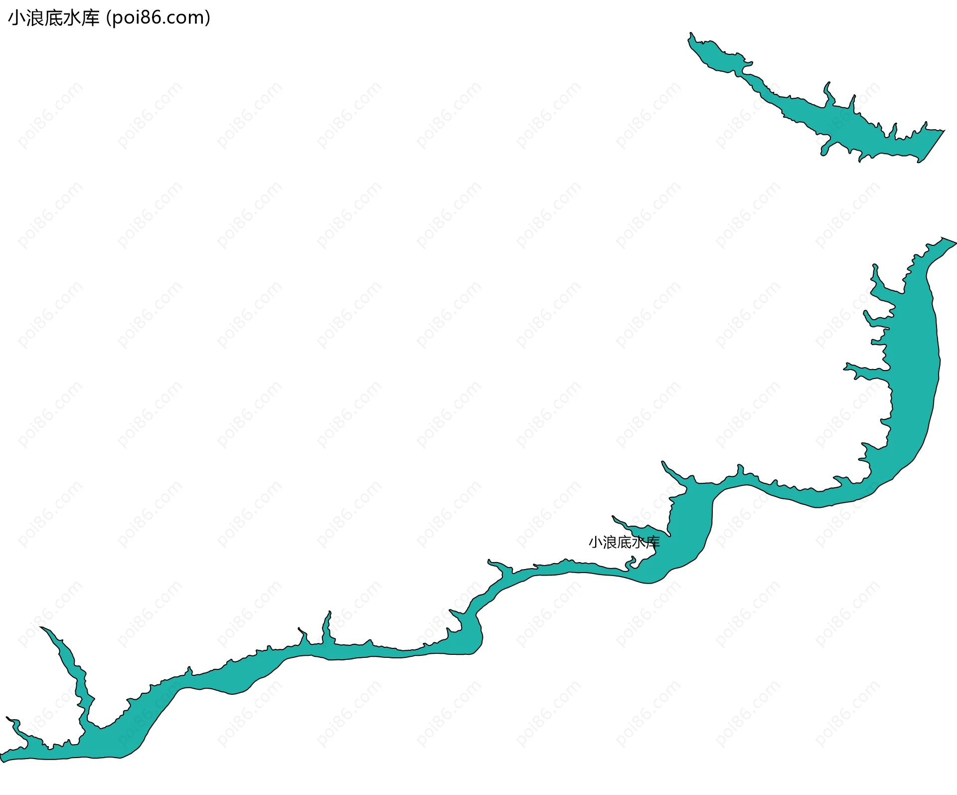 小浪底水库边界地图