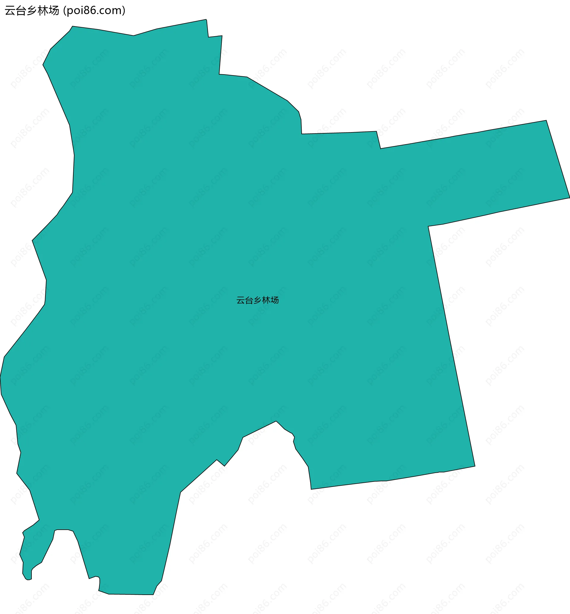 云台乡林场边界地图(五级行政区划)