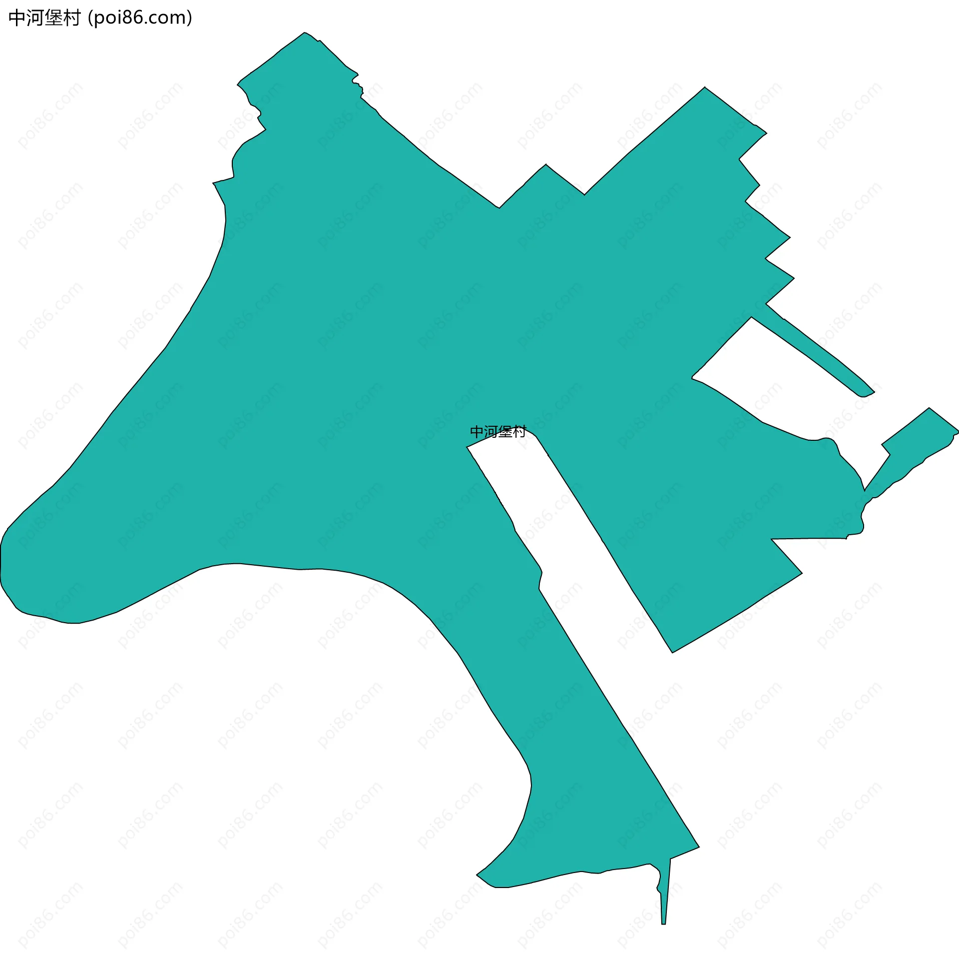 中河堡村边界地图