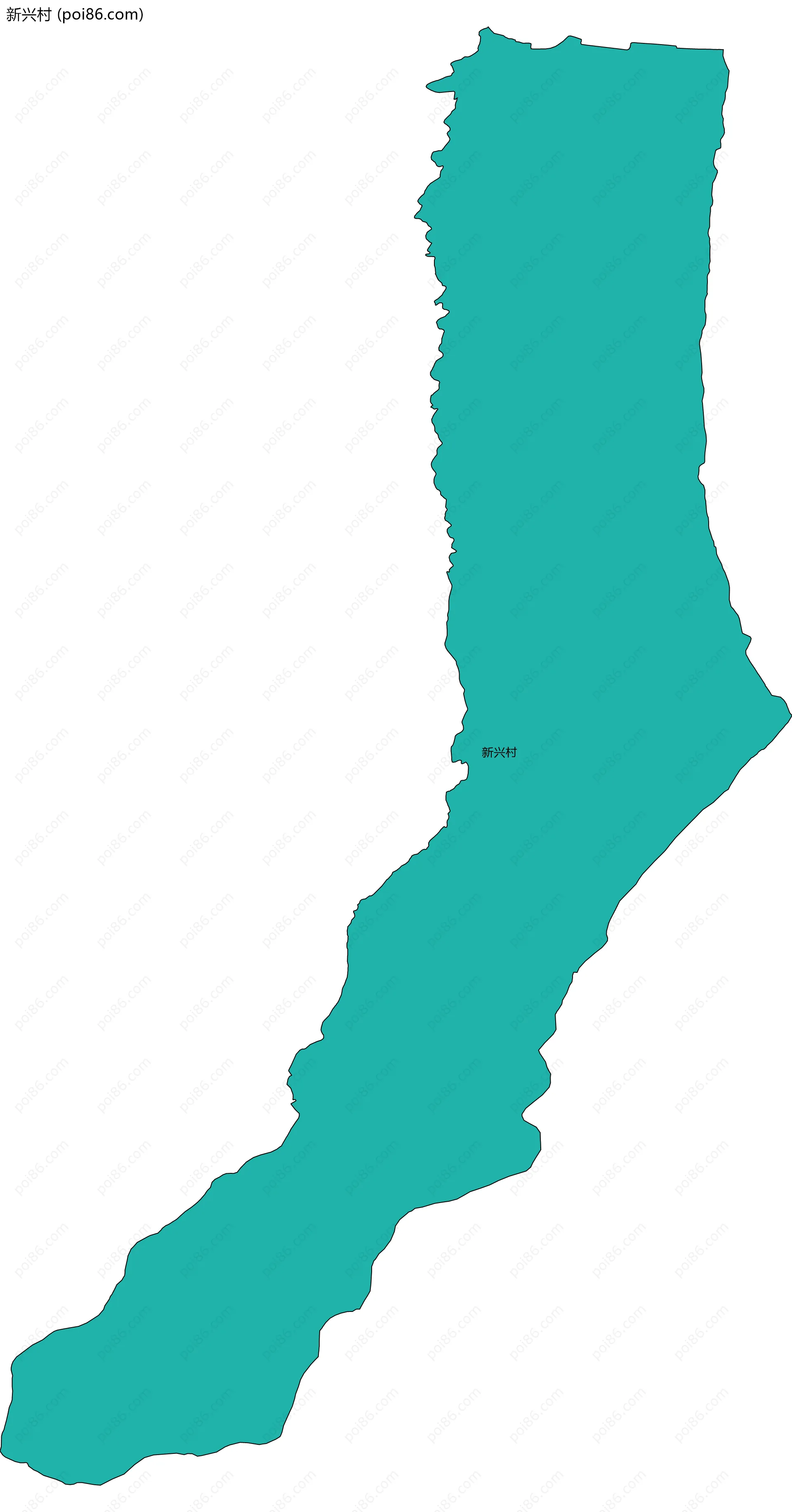 新兴村边界地图