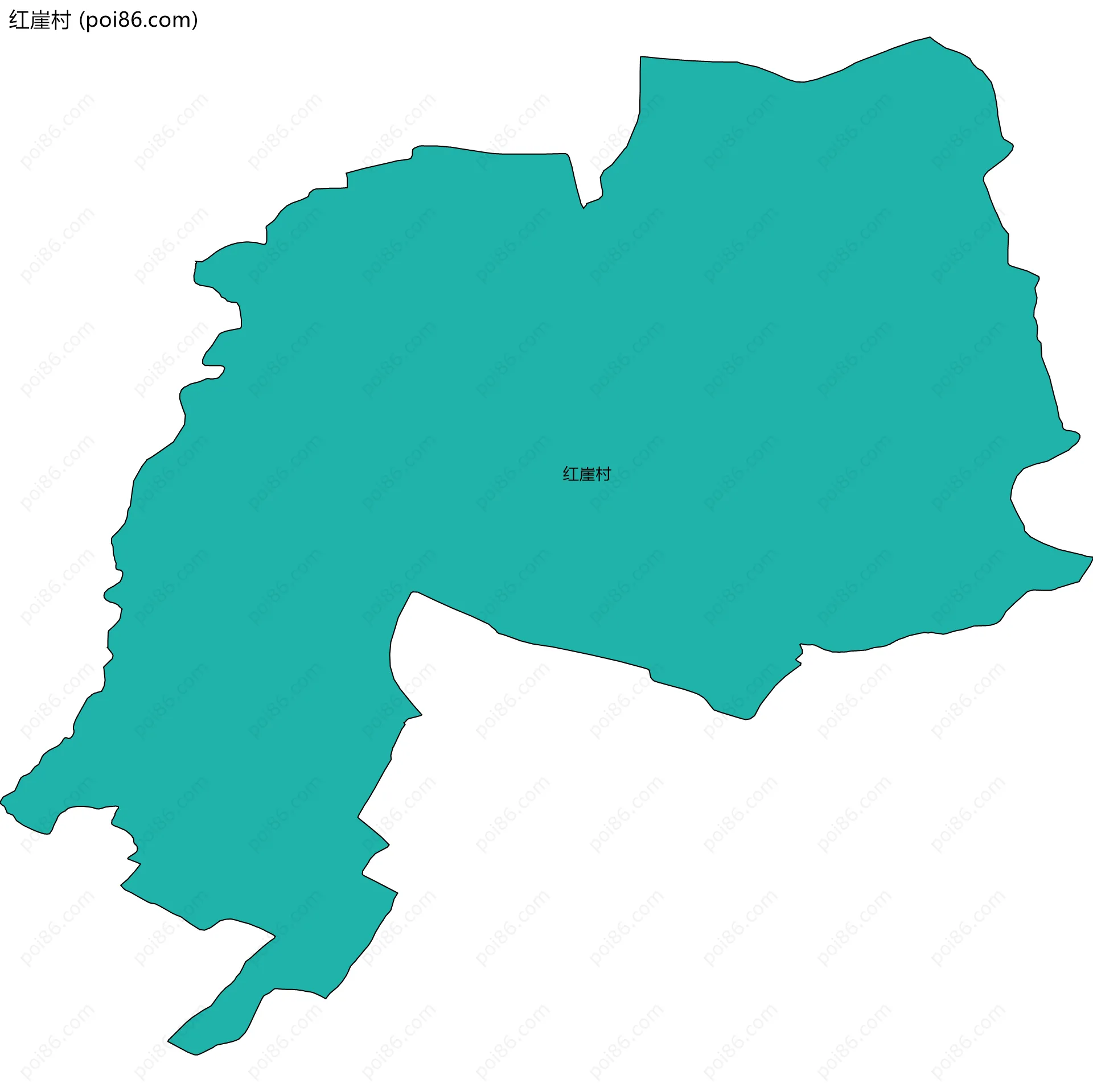 红崖村边界地图