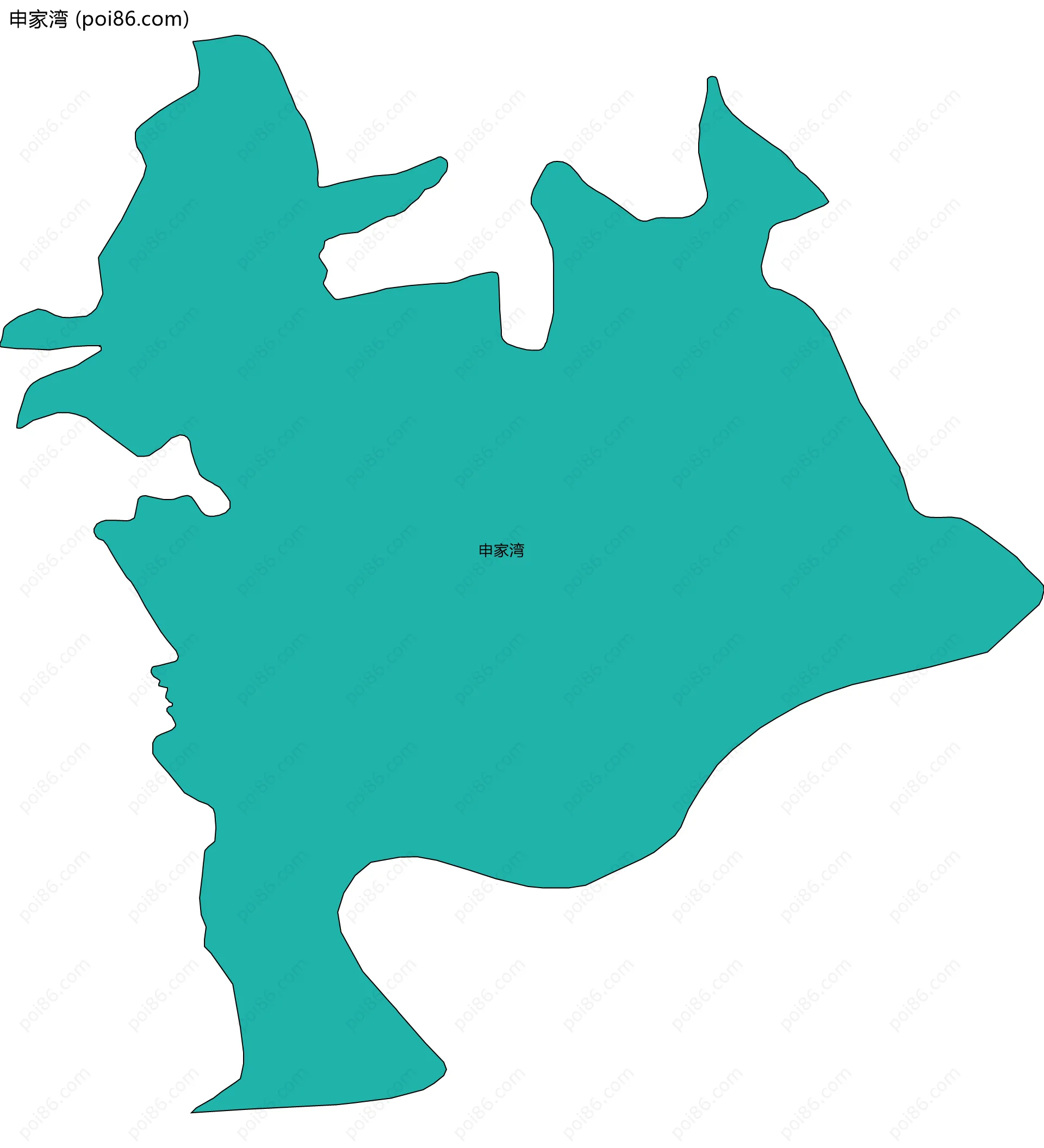 申家湾边界地图