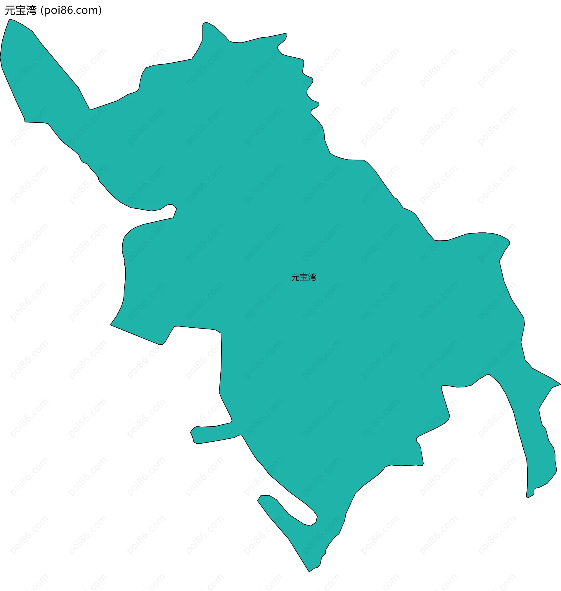 元宝湾边界地图