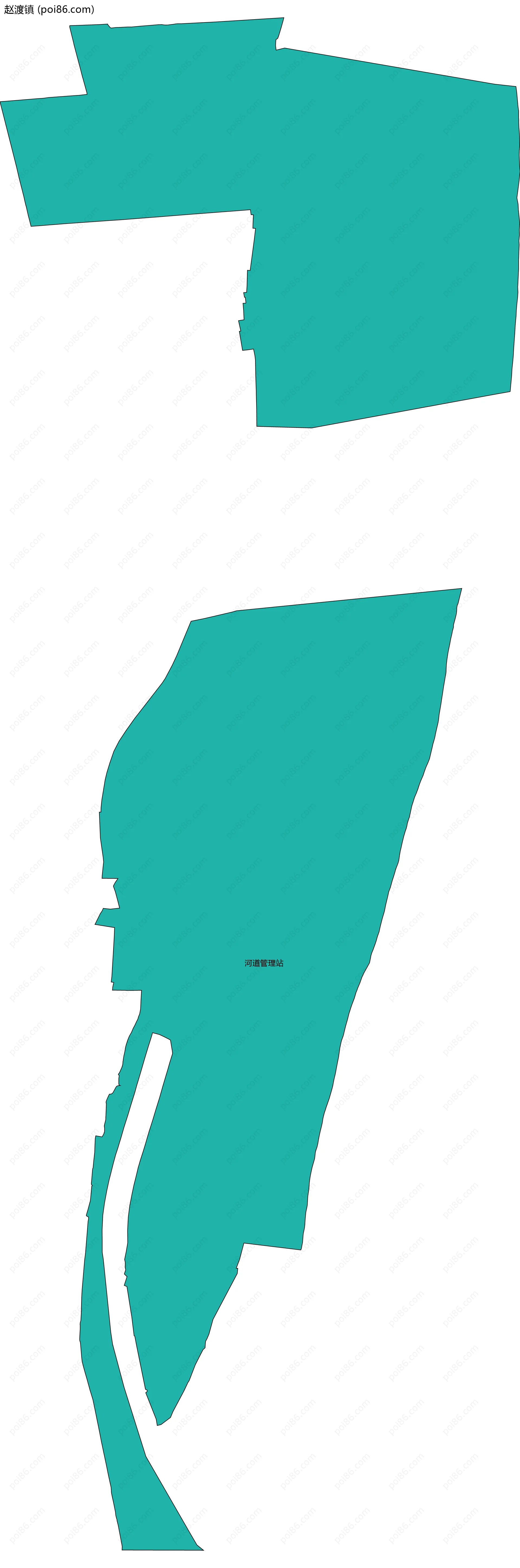 赵渡镇边界地图(五级行政区划)