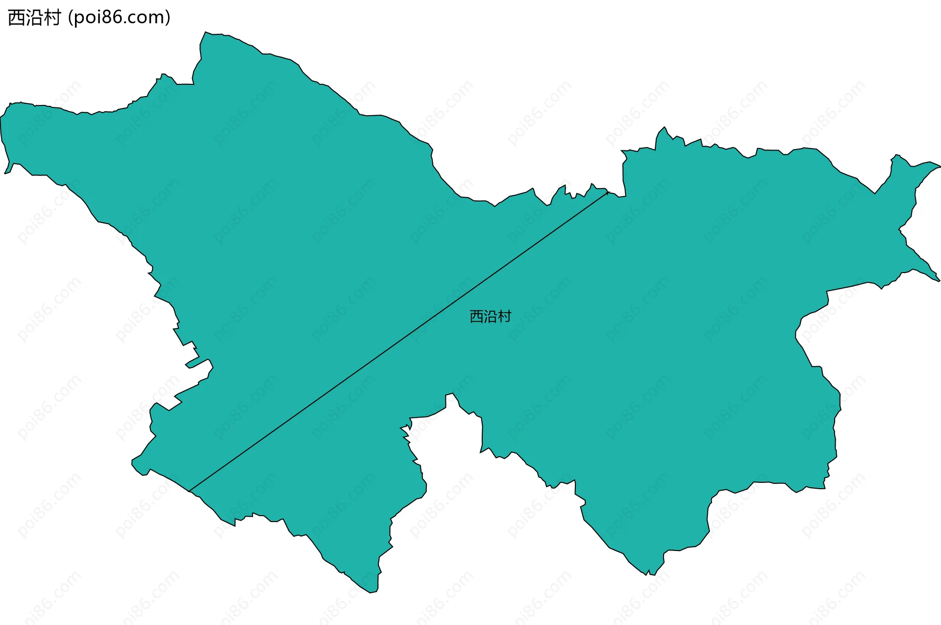 西沿村边界地图