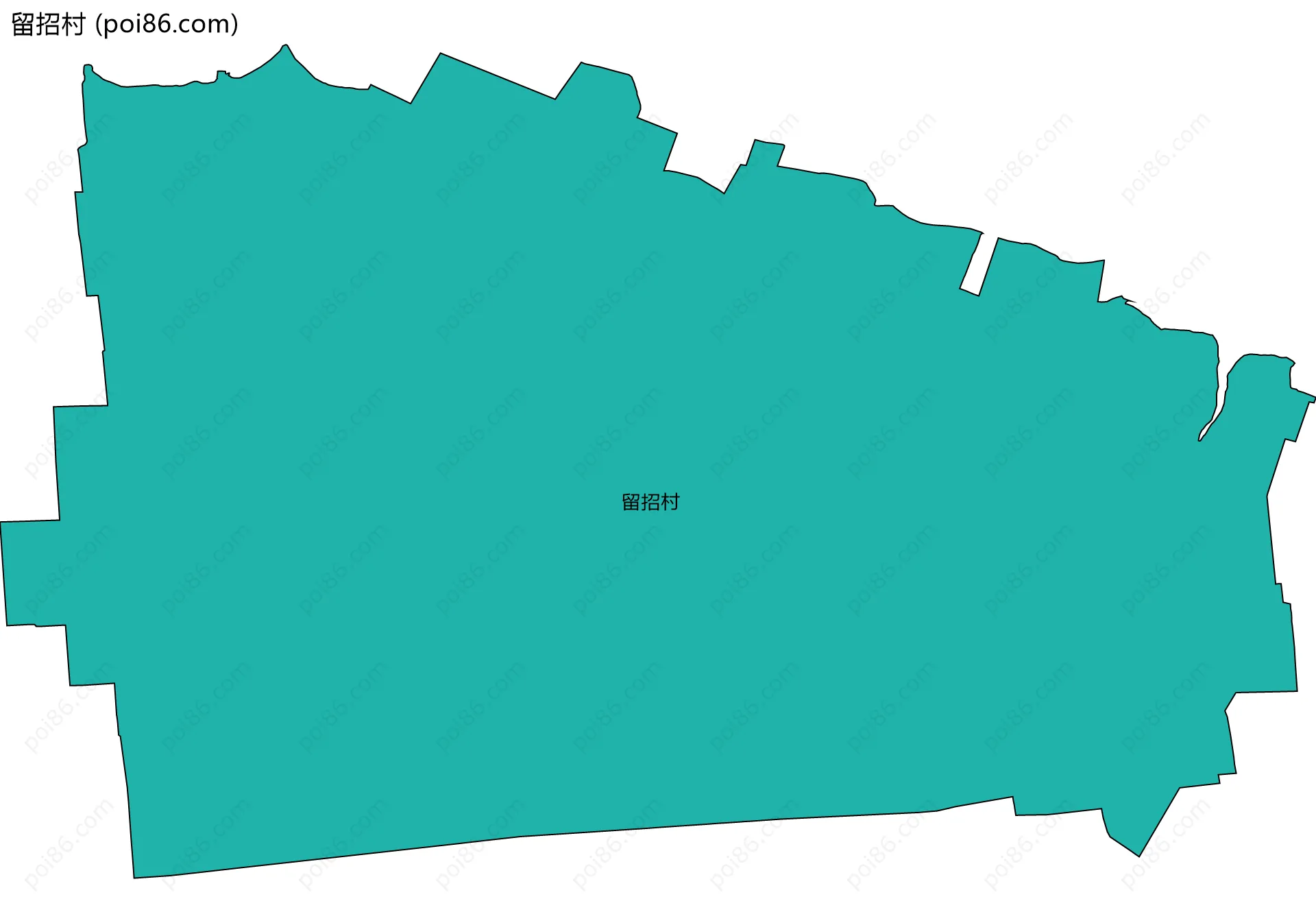 留招村边界地图