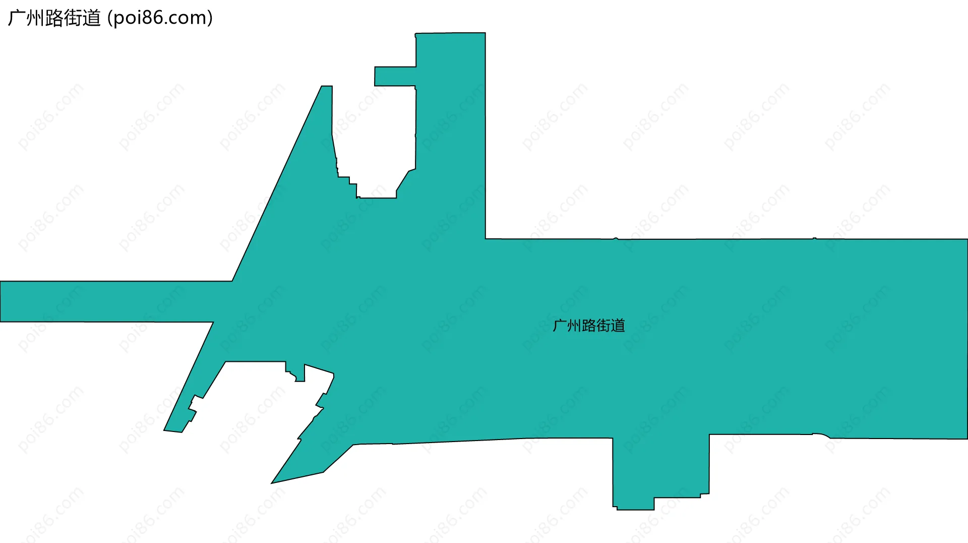 广州路街道边界地图(五级行政区划)