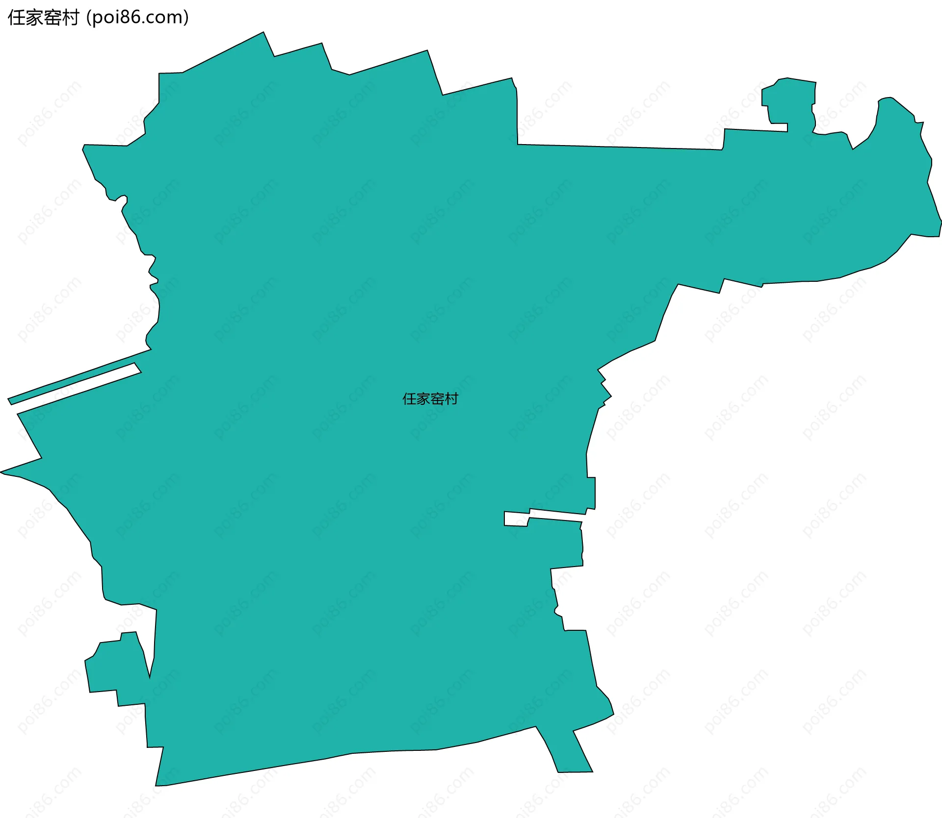 任家窑村边界地图