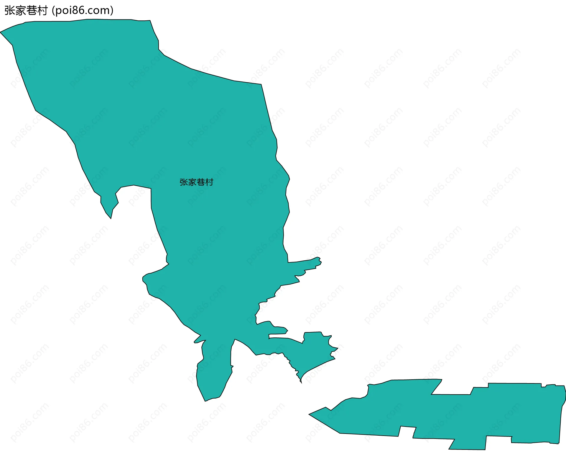 张家巷村边界地图