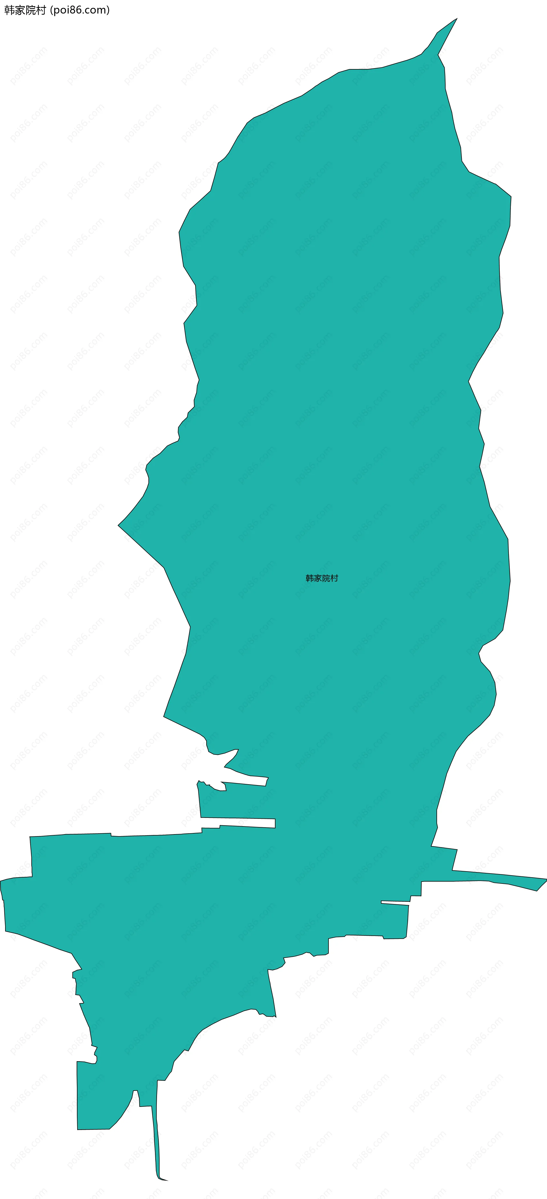 韩家院村边界地图