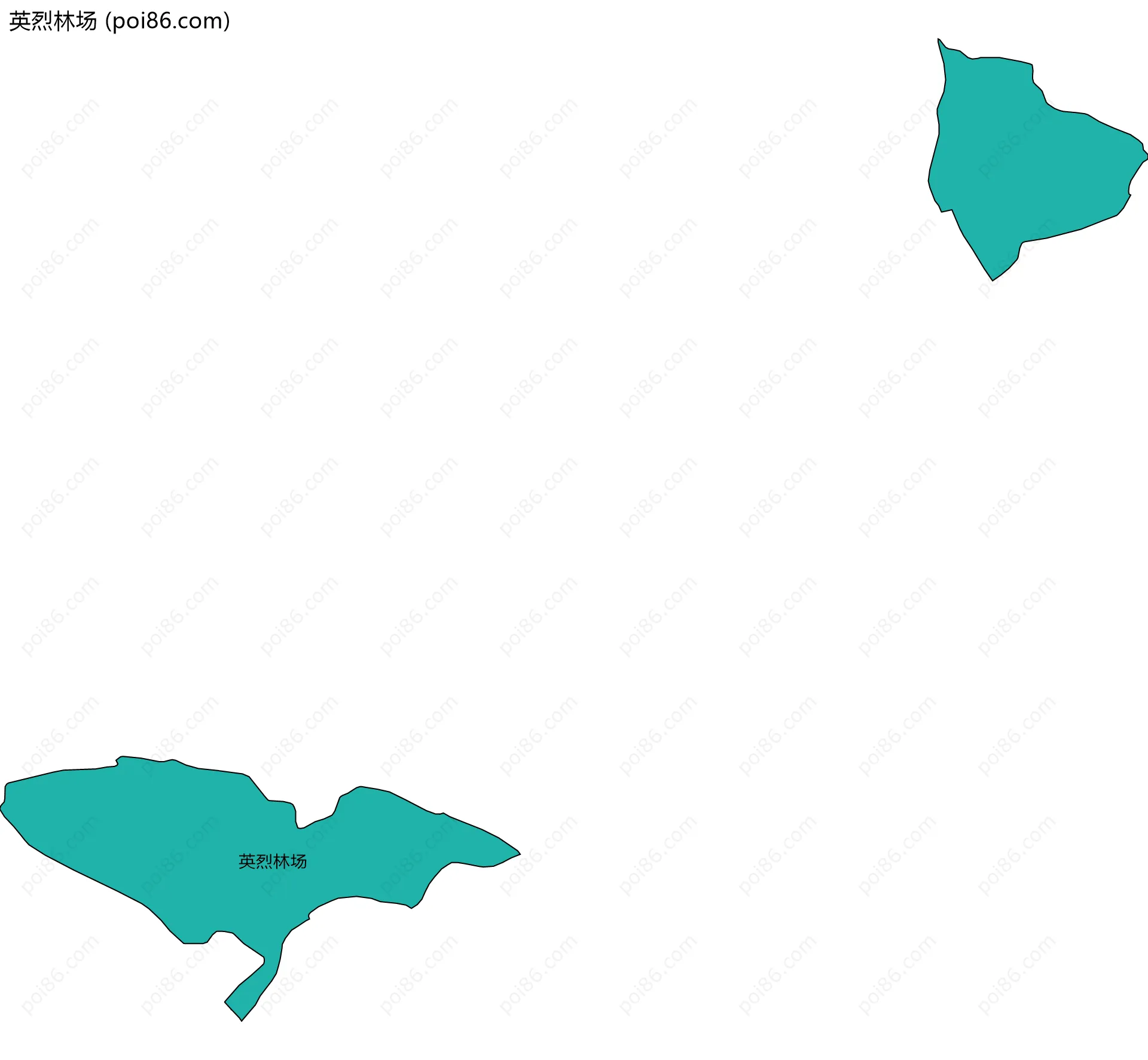 英烈林场边界地图(五级行政区划)