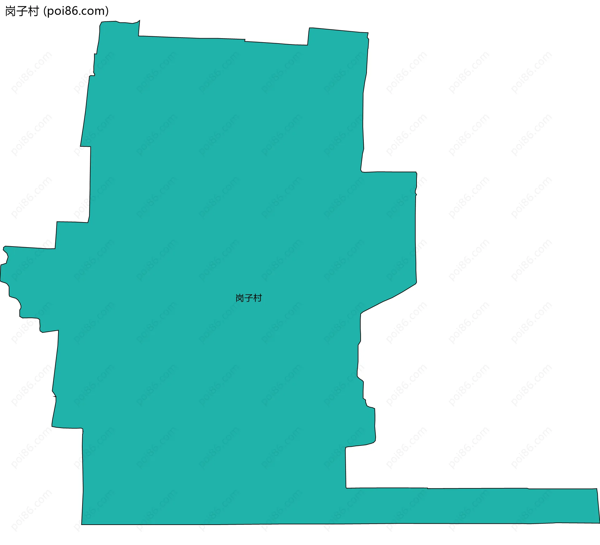 岗子村边界地图