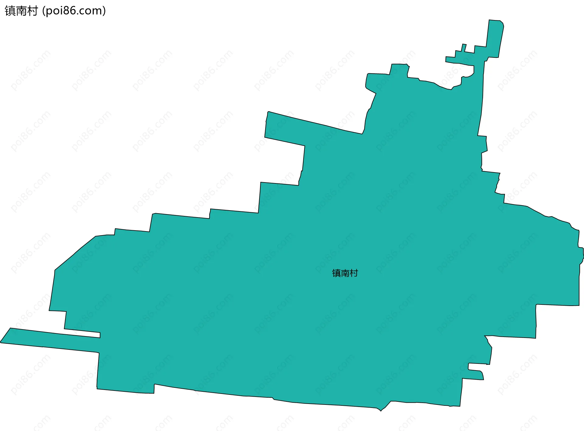 镇南村边界地图