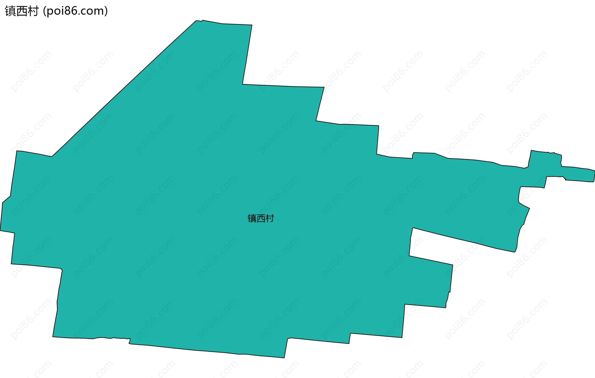 镇西村边界地图