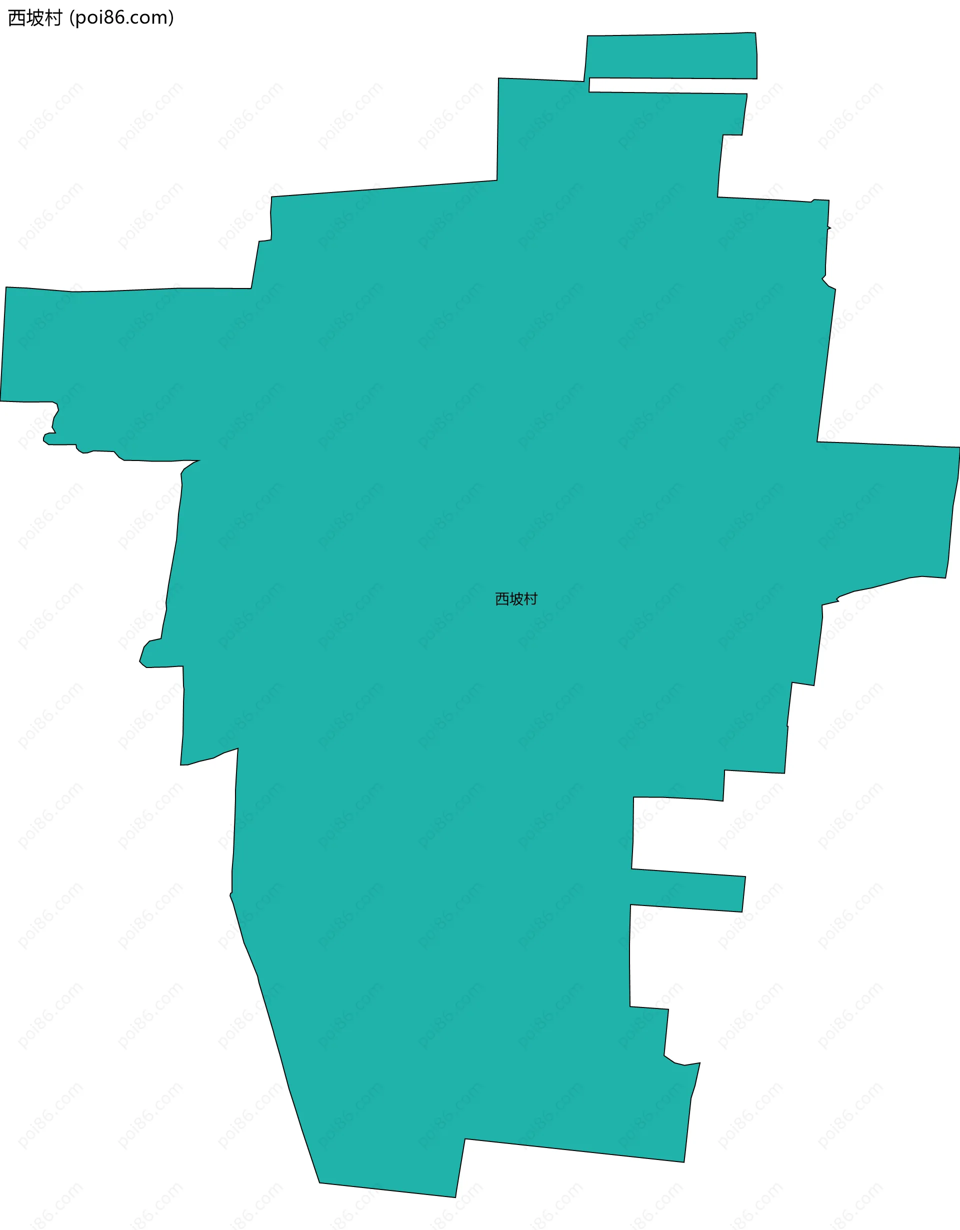 西坡村边界地图