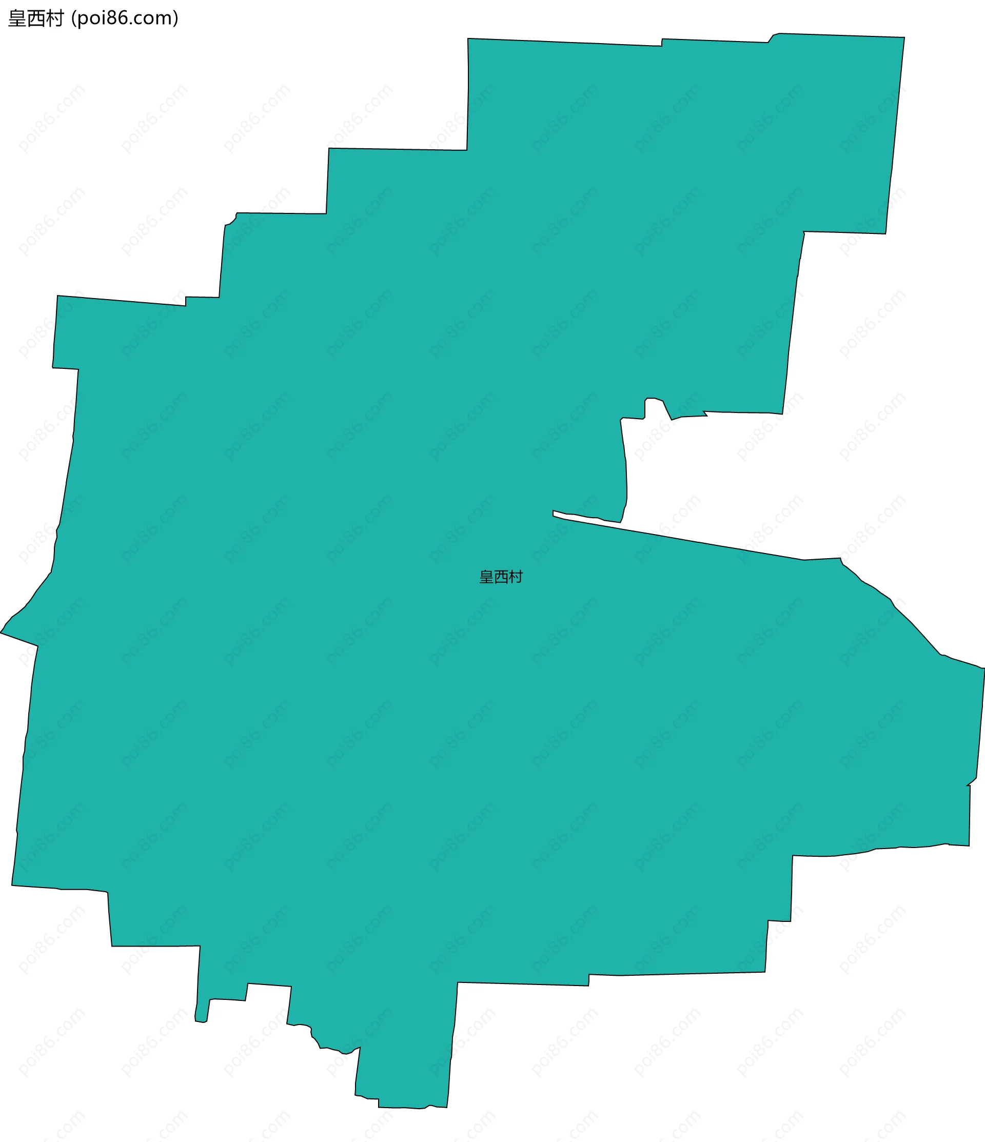 皇西村边界地图