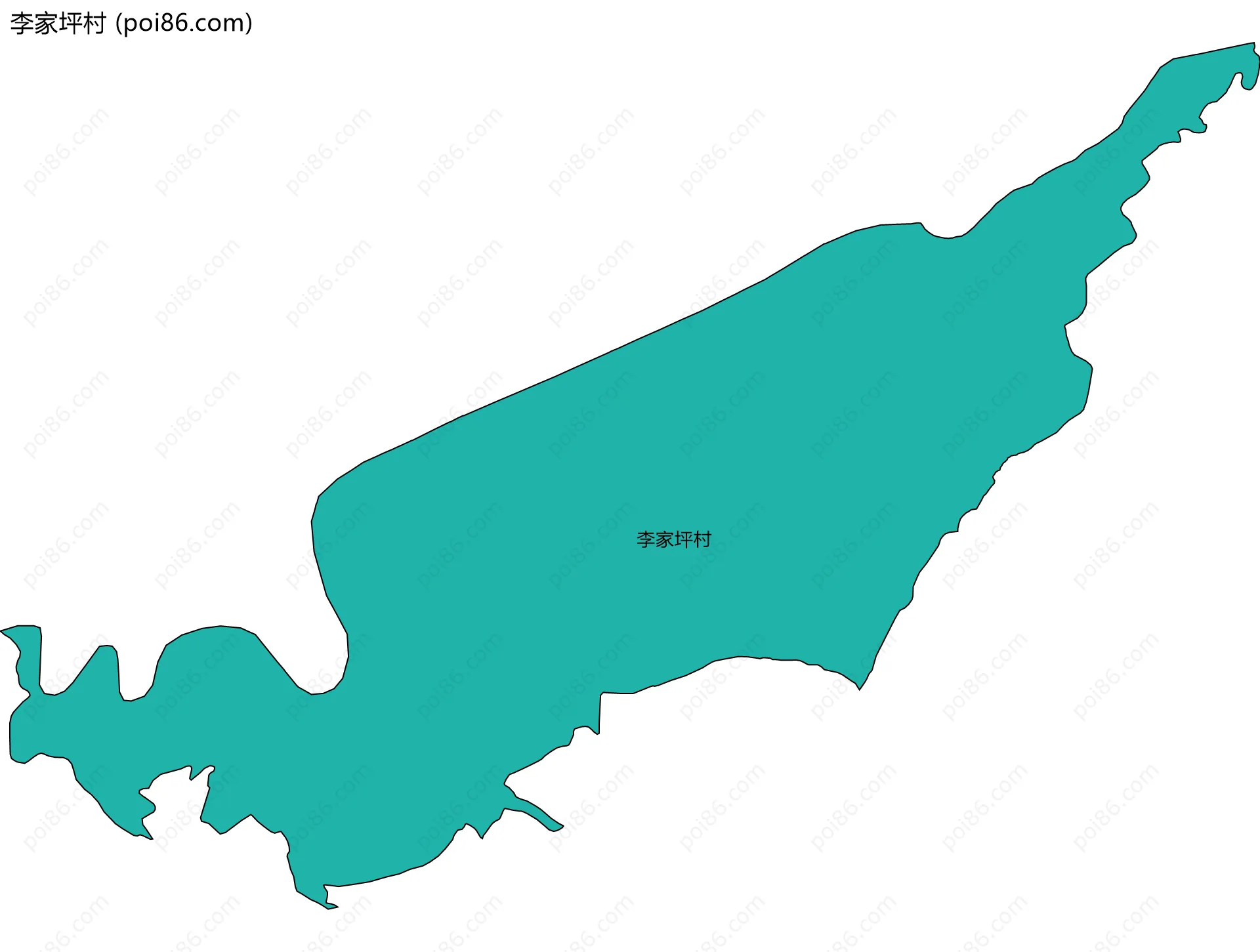 李家坪村边界地图