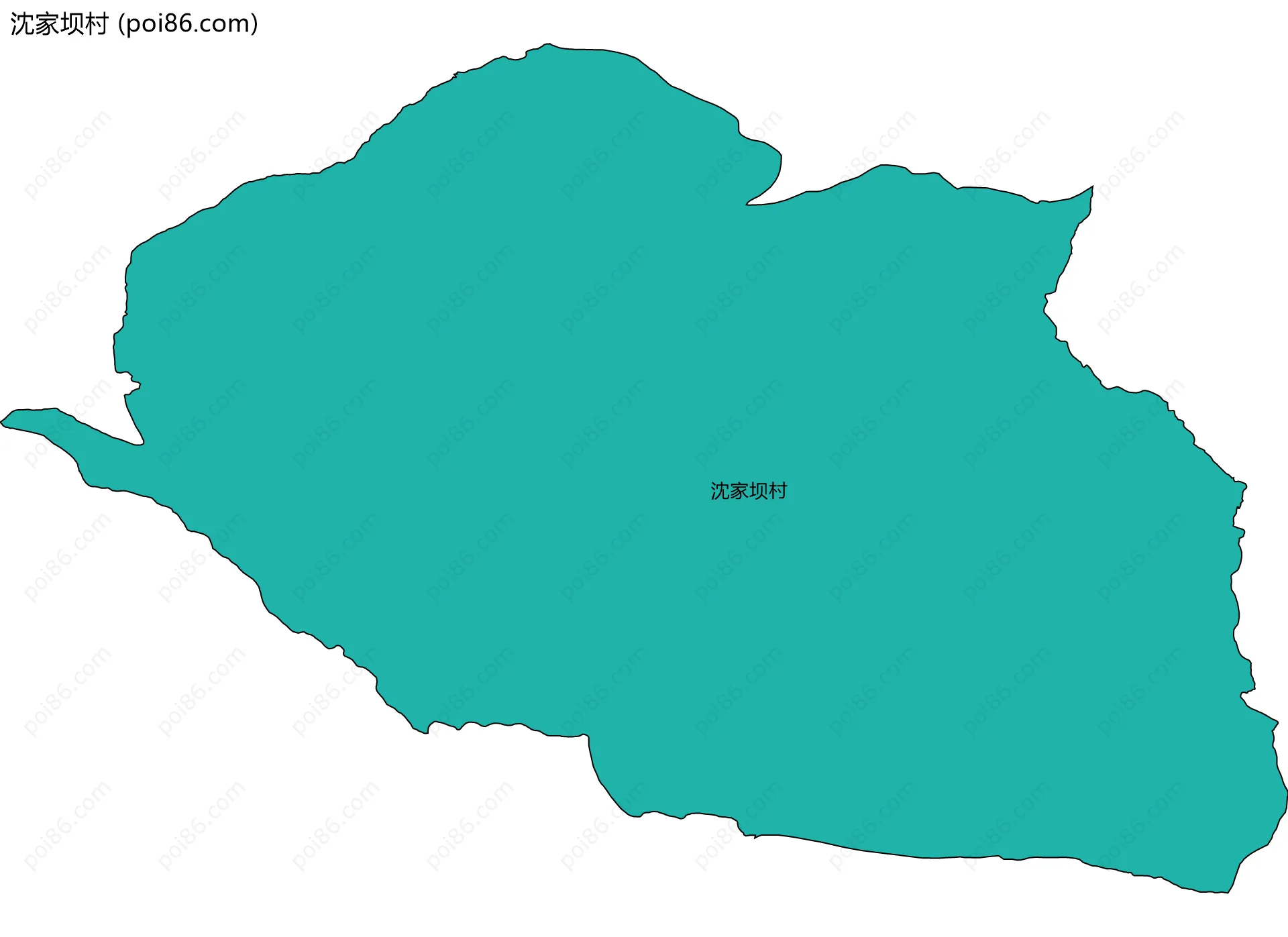沈家坝村边界地图