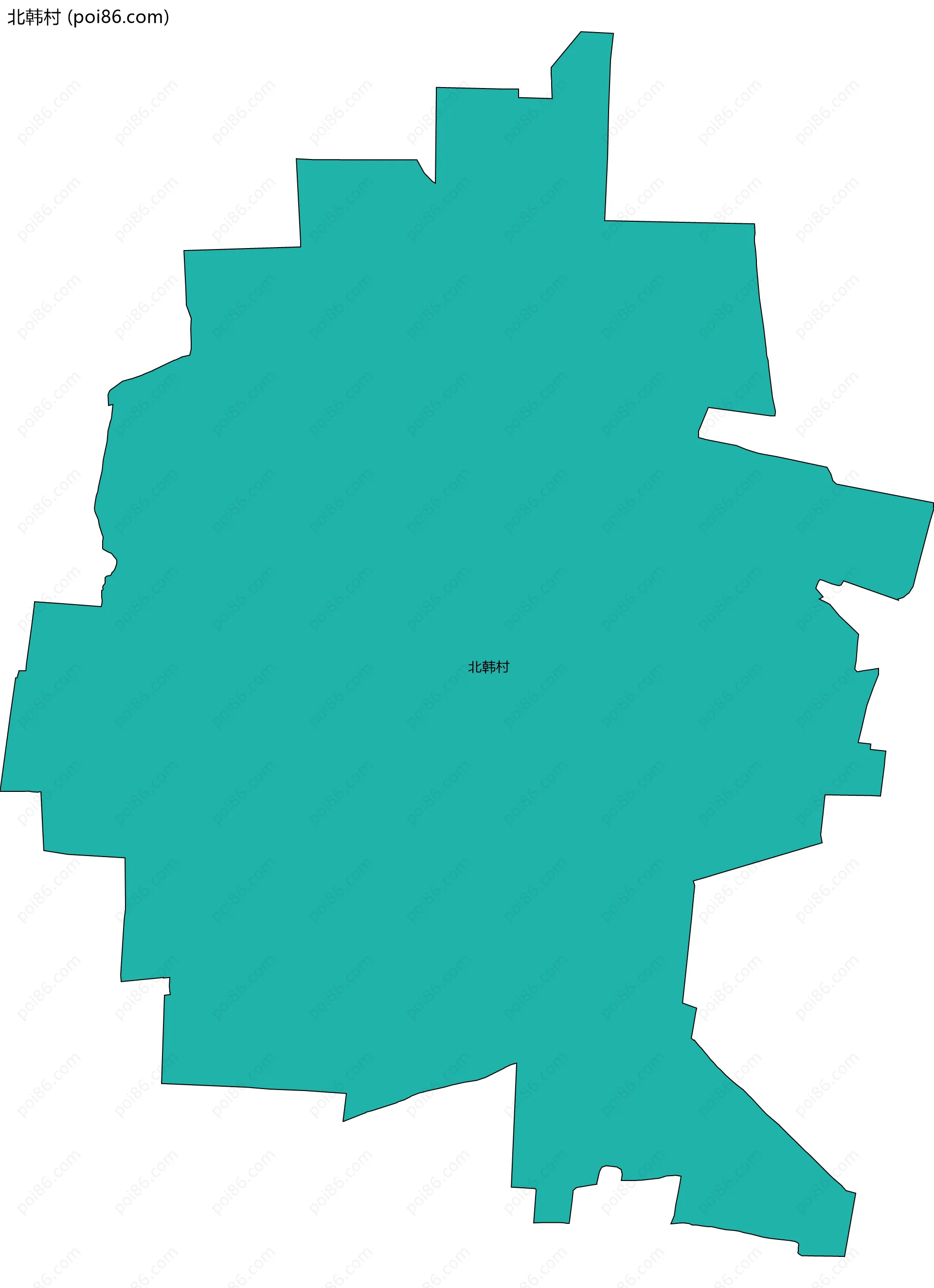 北韩村边界地图