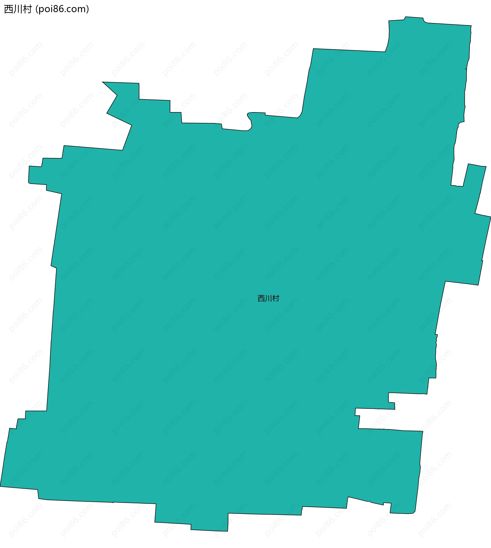 西川村边界地图
