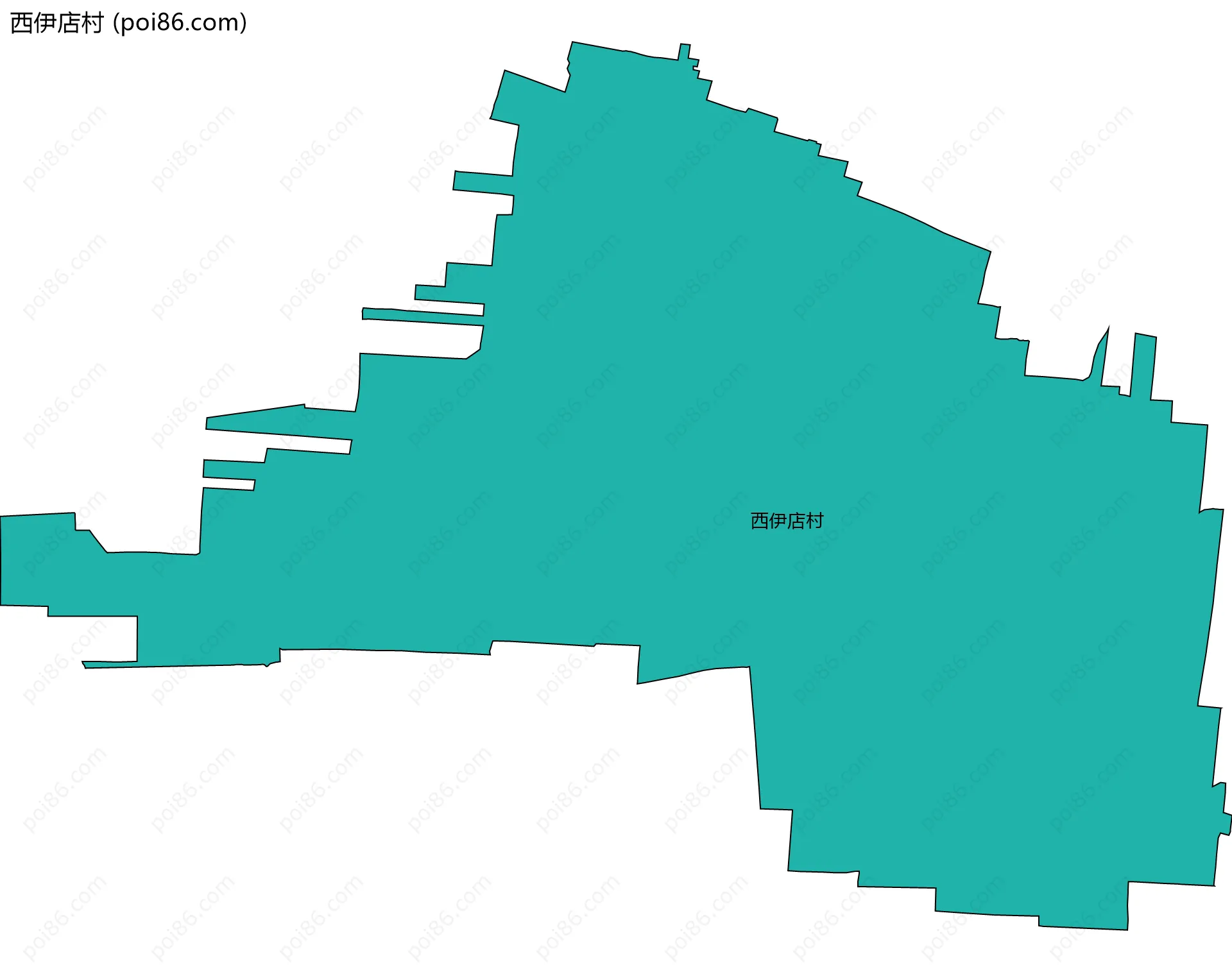 西伊店村边界地图